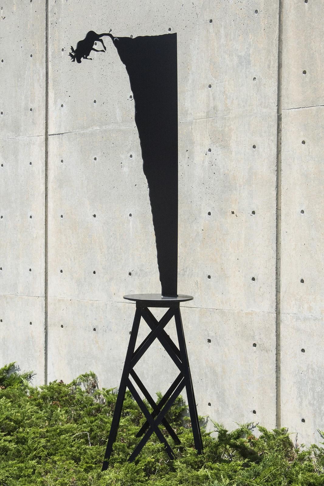 Moose Plunge (large) - tall, playful, pop art, Canadian, aluminum sculpture - Sculpture by Charles Pachter
