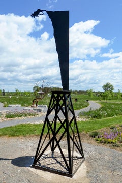 Moose Plunge (large) - figurative, pop-art, Canadian, aluminum outdoor sculpture