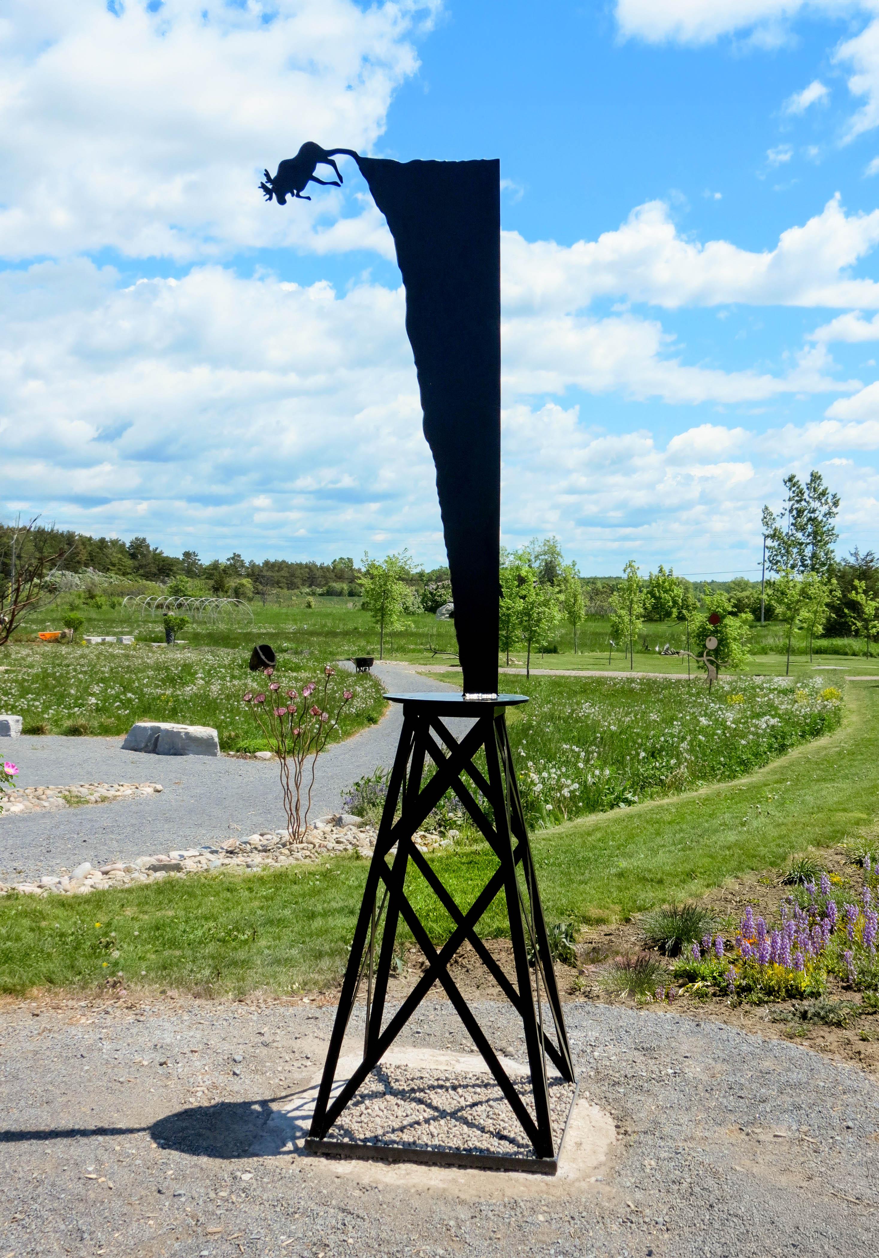 large outdoor metal moose