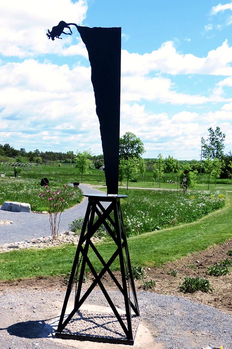 Charles Pachter Still-Life Sculpture - Moose Plunge (large) - tall, playful, pop art, Canadian, aluminum sculpture
