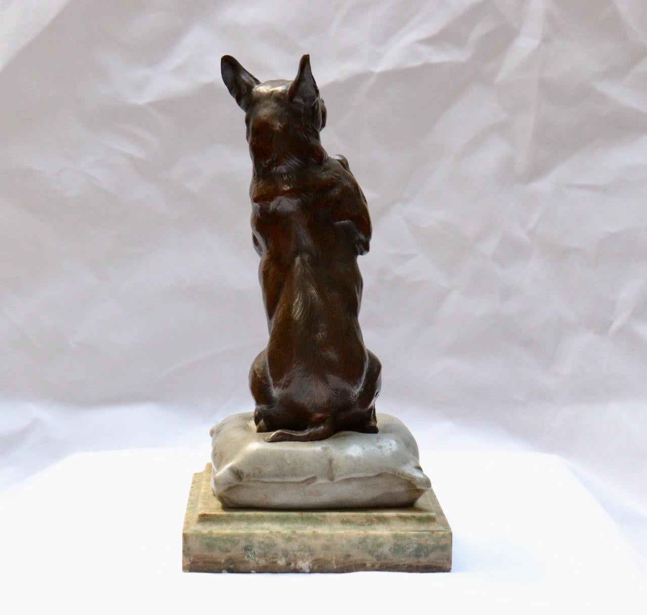 Patinated Charles Paillet Bronze Figure of a Dog