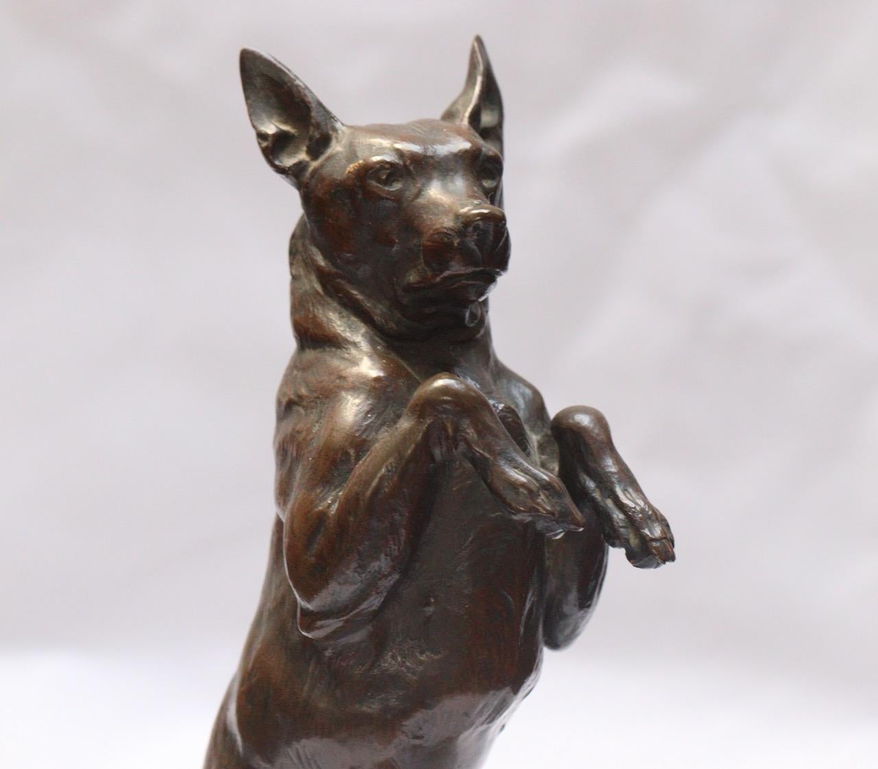 Late 19th Century Charles Paillet Bronze Figure of a Dog
