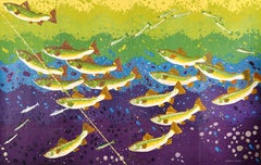 Original Vintage Poster Salmon Fishing Newfoundland Empire Marketing Board Paine