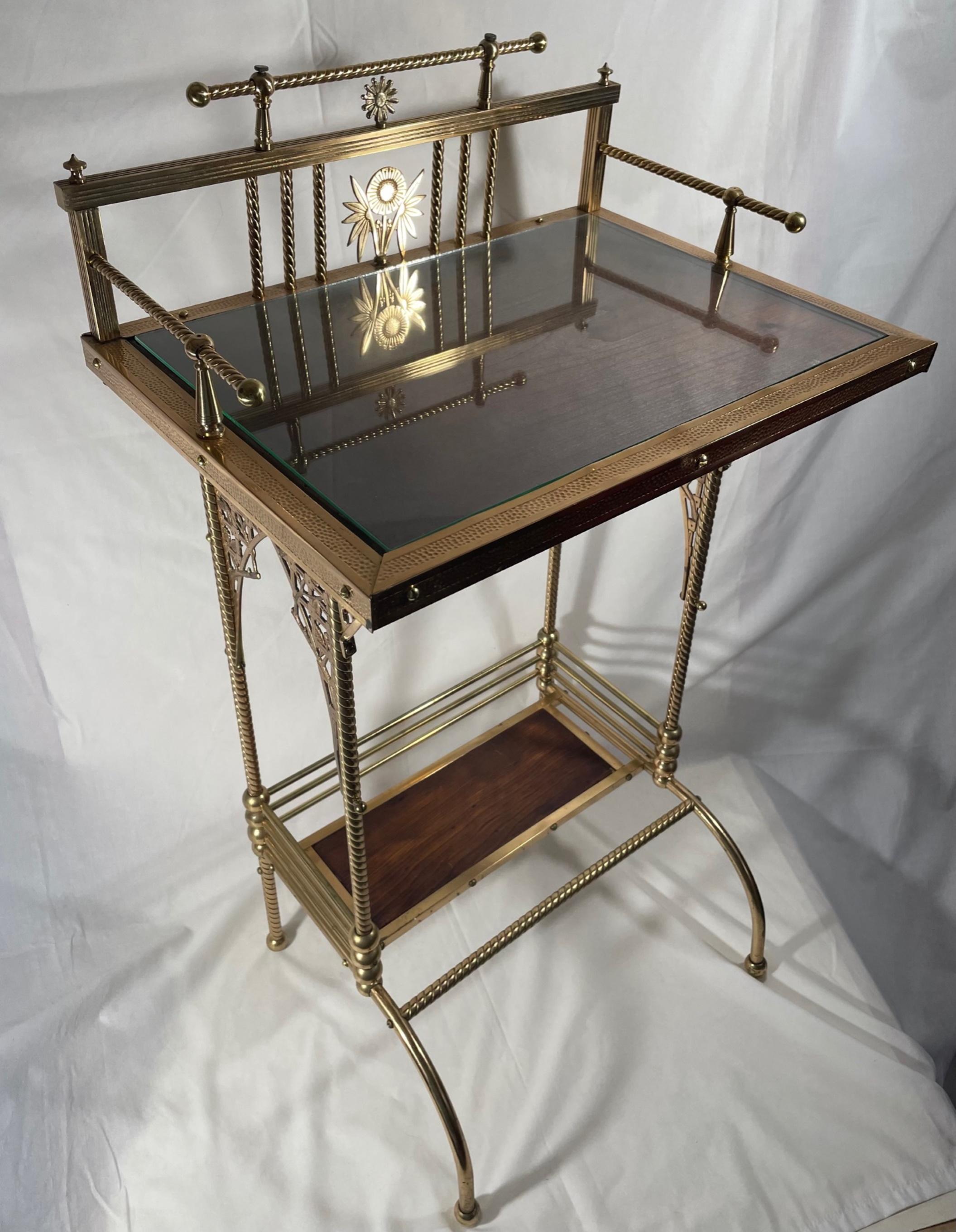 Charles Parker Aesthetic Movement Brass Telephone Table Stand, ca. 1880 5