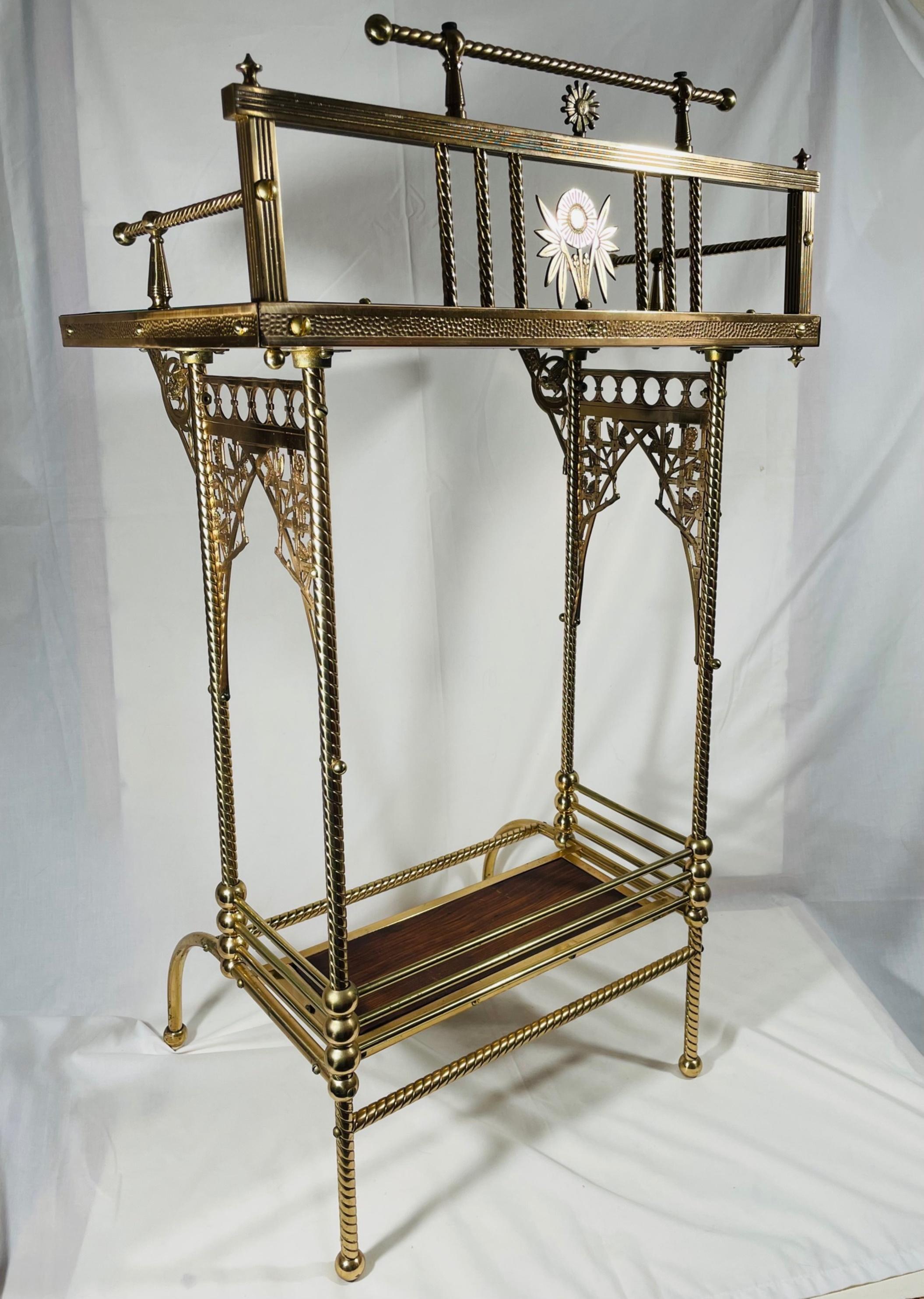 Charles Parker Aesthetic Movement Brass Telephone Table Stand, ca. 1880 6