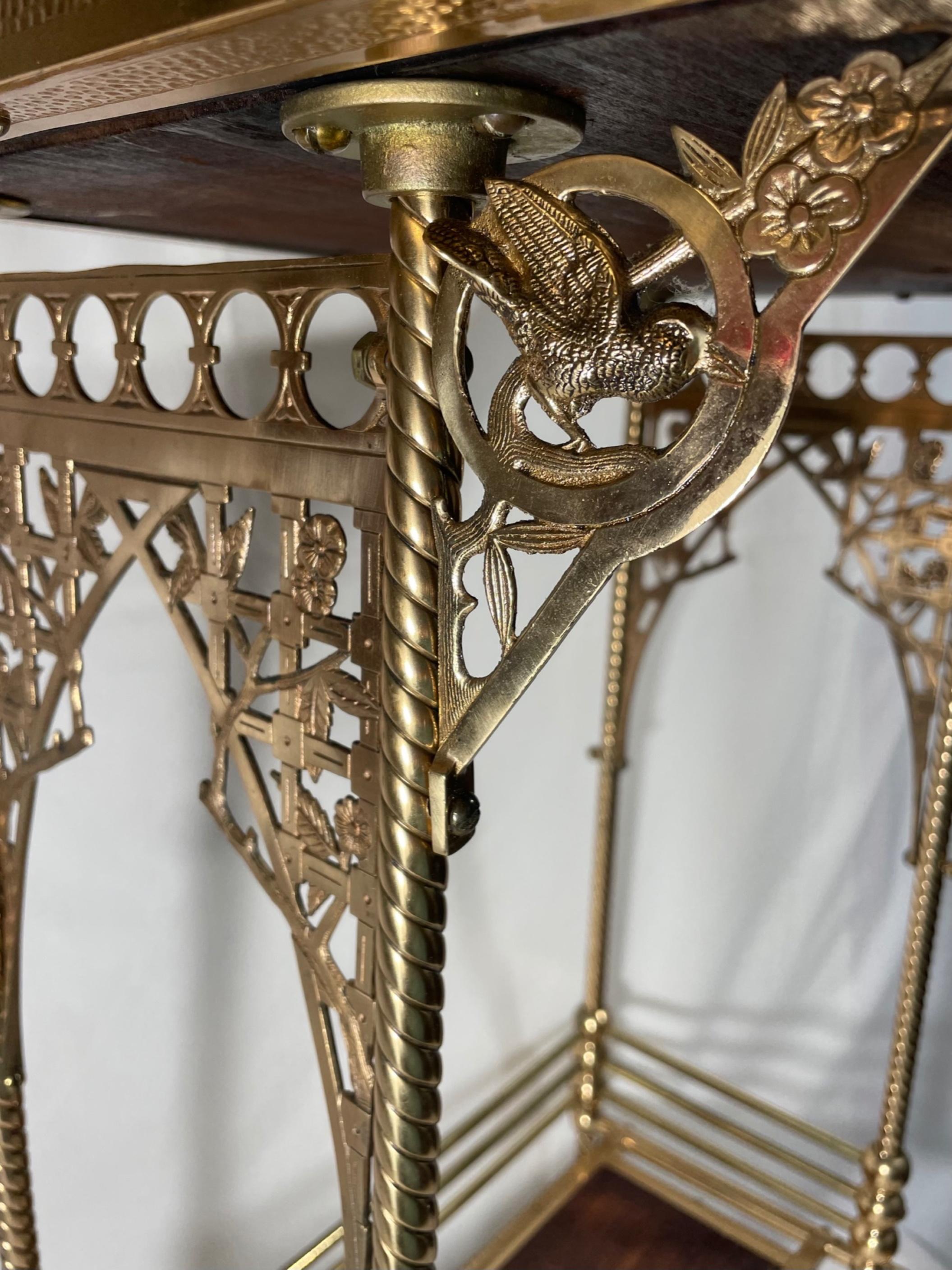 Charles Parker Aesthetic Movement Brass Telephone Table Stand, ca. 1880 In Good Condition In Vero Beach, FL