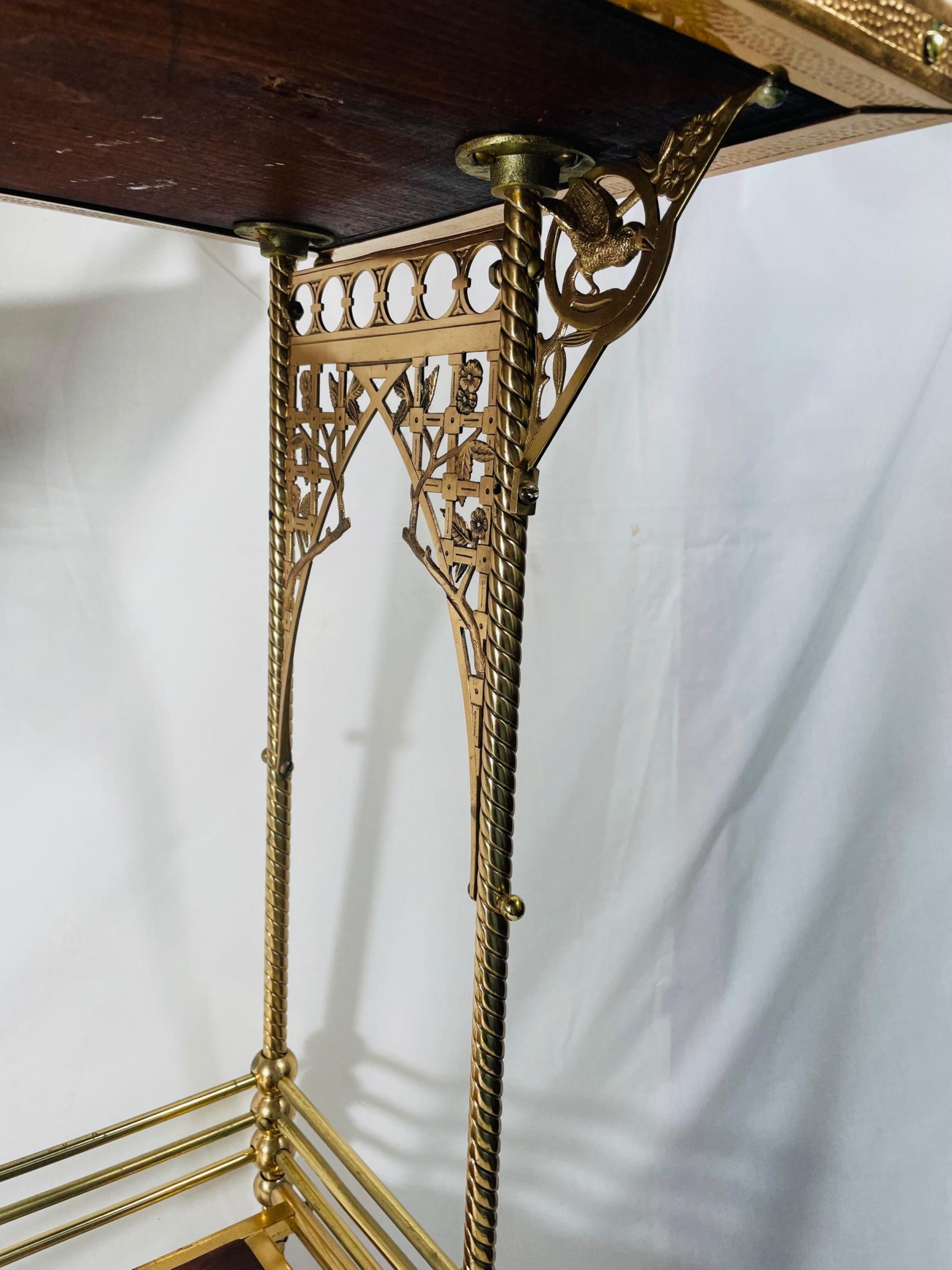 19th Century Charles Parker Aesthetic Movement Brass Telephone Table Stand, ca. 1880
