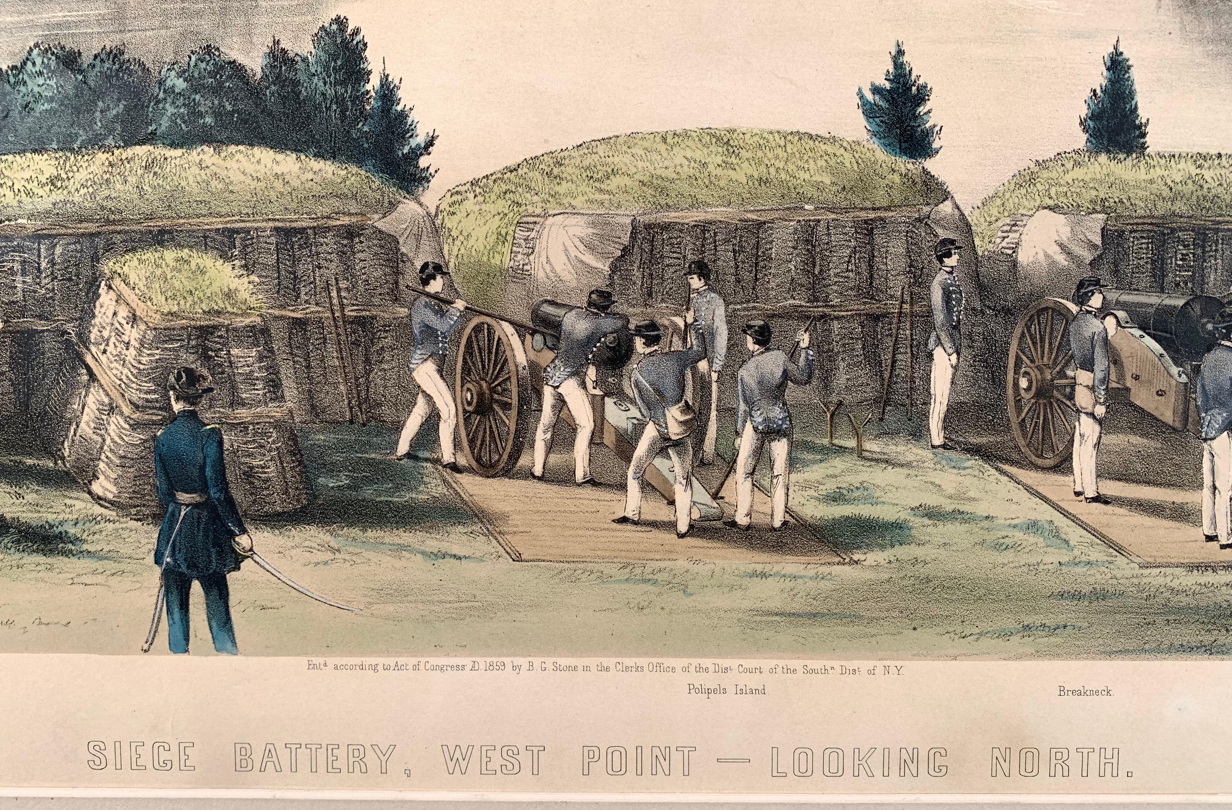 Siege Battery, West Point - Looking North - Print by Charles Parsons