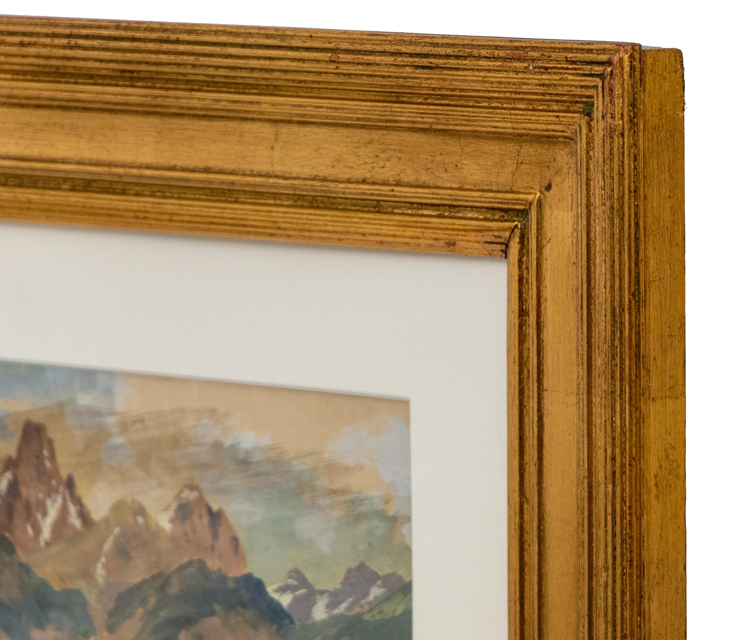 19th C. American Impressionist Gouache of Colorado Mountains in Spring For Sale 2