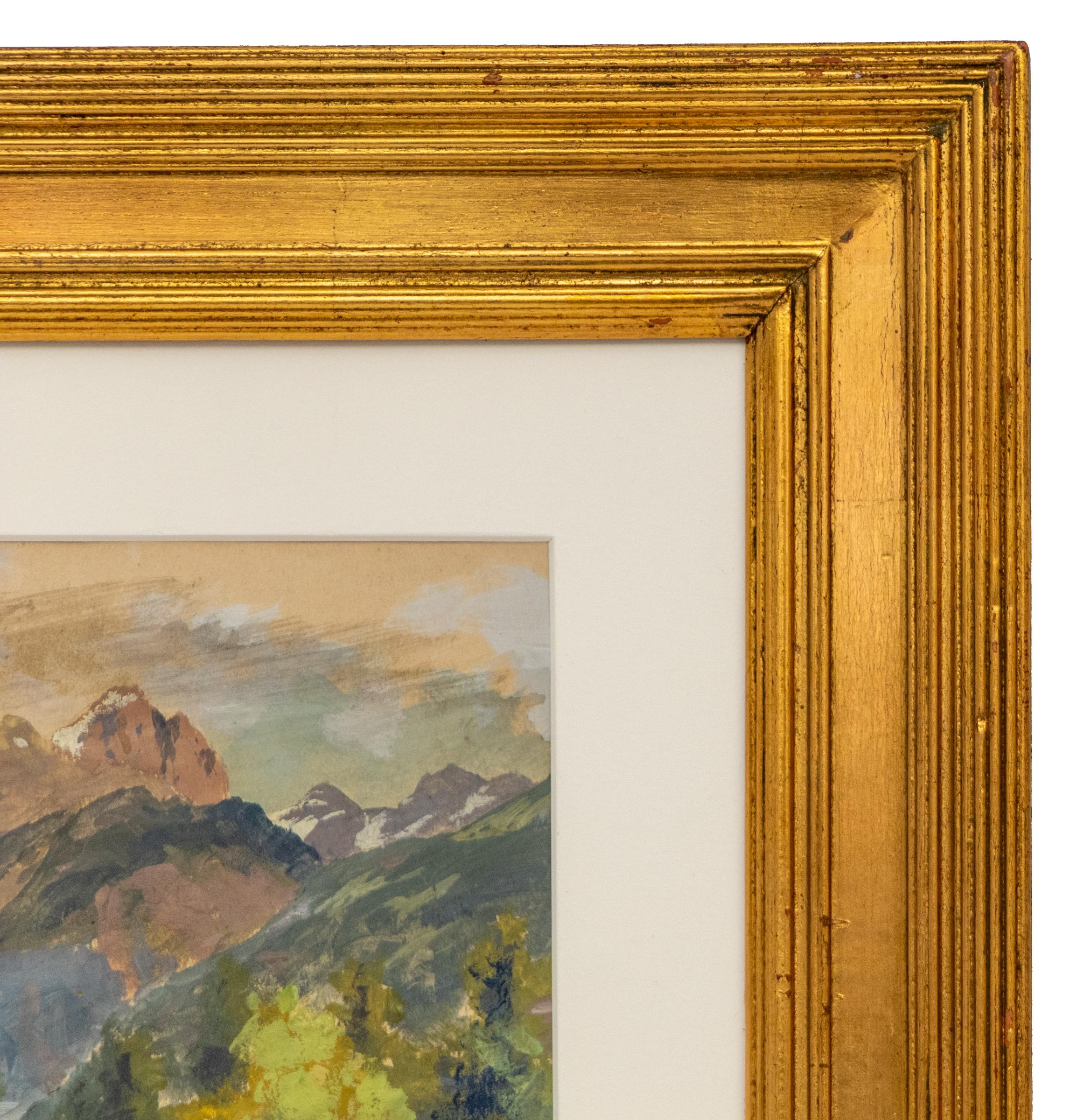 19th C. American Impressionist Gouache of Colorado Mountains in Spring For Sale 3