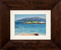 California Coast Landscape Marine Painting, Watercolor Painting Rocks, Waves