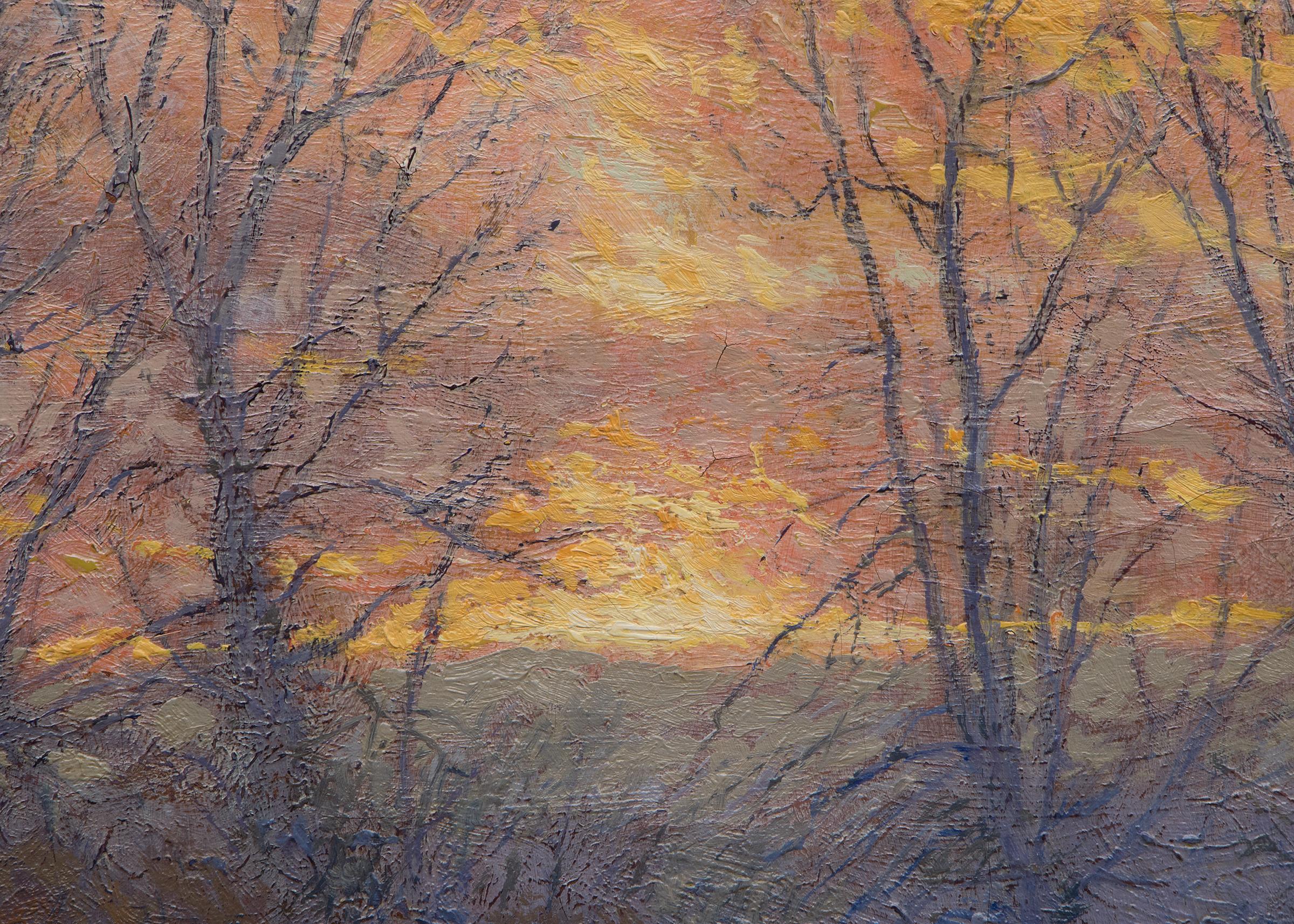 Dunstiger Herbstsonnenuntergang (Nähe Denver Colorado) (Amerikanischer Impressionismus), Painting, von Charles Partridge Adams