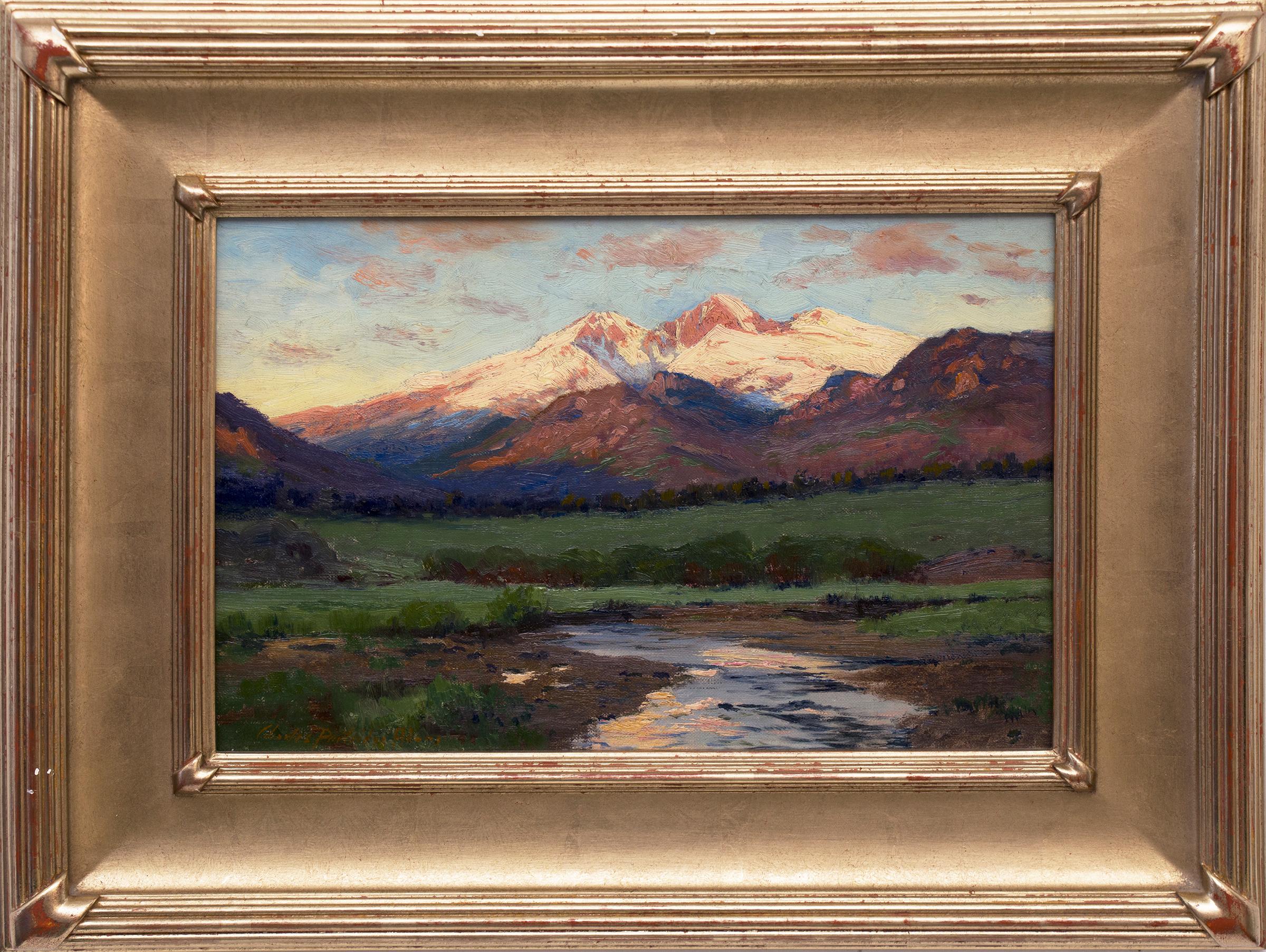 Charles Partridge Adams Landscape Painting - Untitled Landscape (Twilight over Longs Peak from near Estes Park, Colorado)
