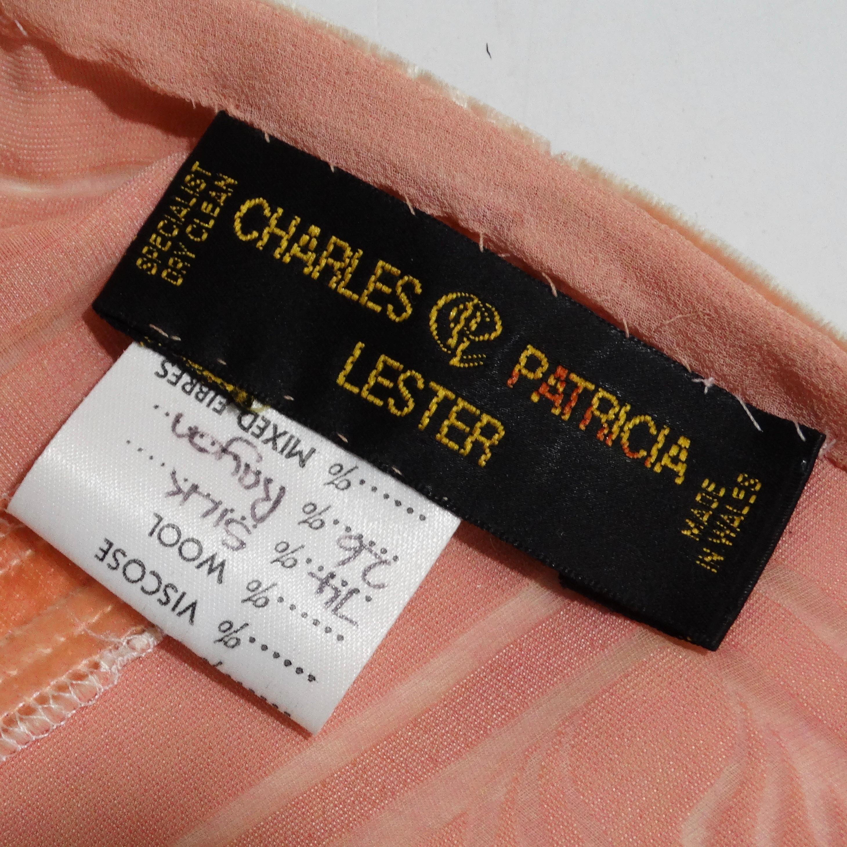 Charles Patricia Lester 1970s Fortuny Style Burnt Velvet Pleated Top & Skirt Set 8