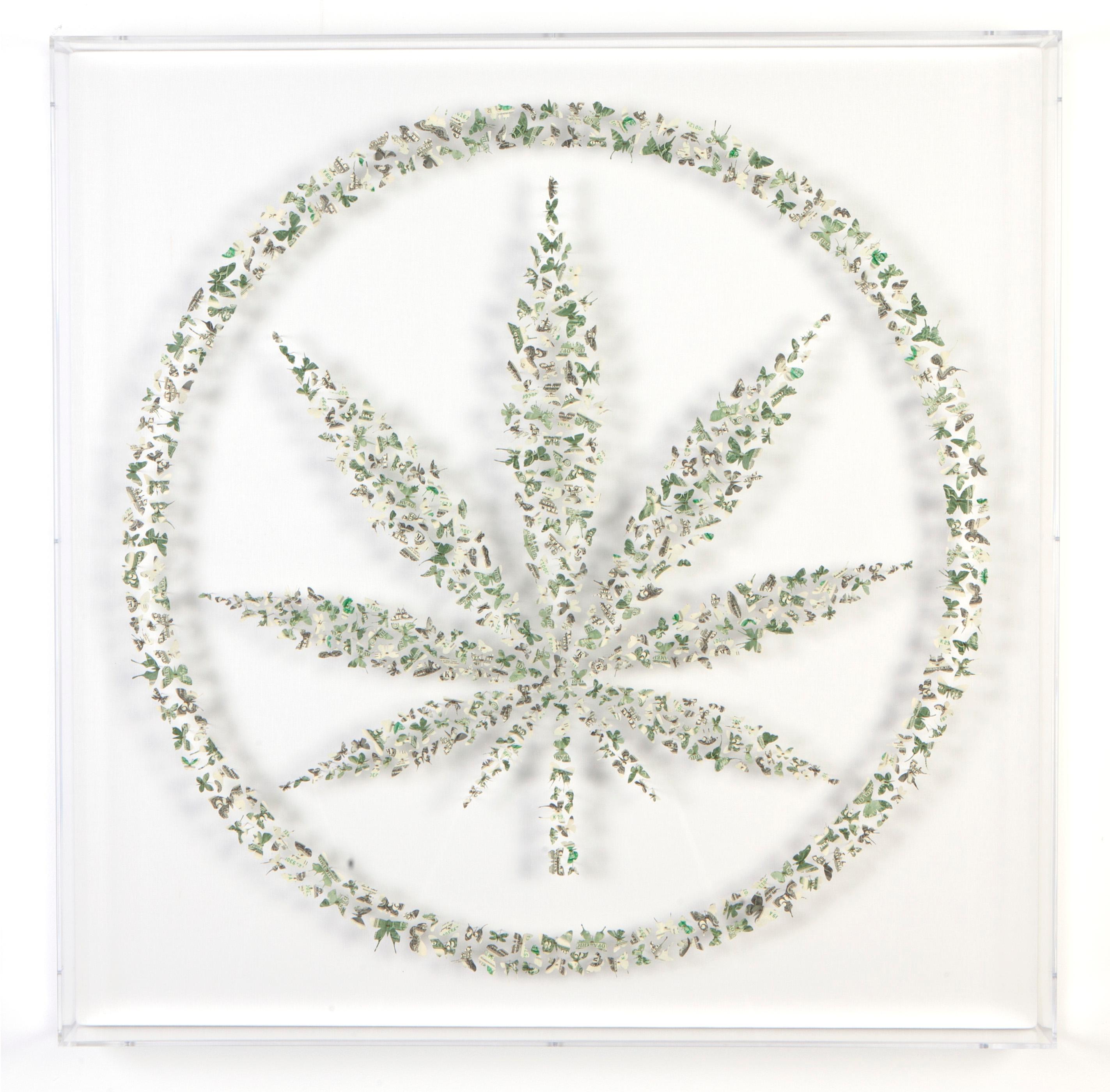"4,20 $" de Charles Patrick con mariposas de técnica mixta