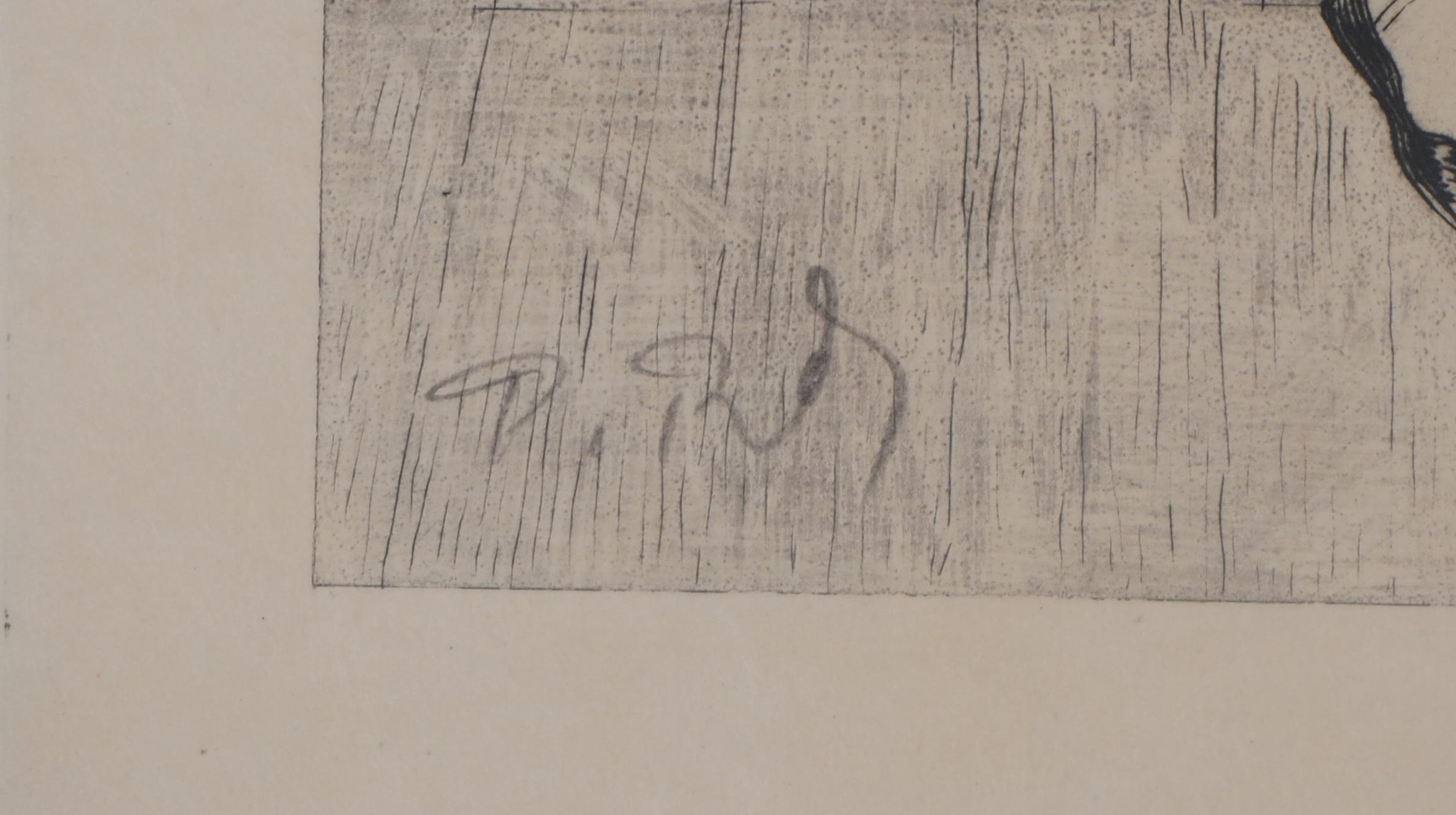 Ballerinas Having a Rest - Original-Radierung, signiert – Print von Charles Paul Renouard