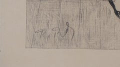 Ballerinas beim Ausruhen - Original Radierung, Signiert