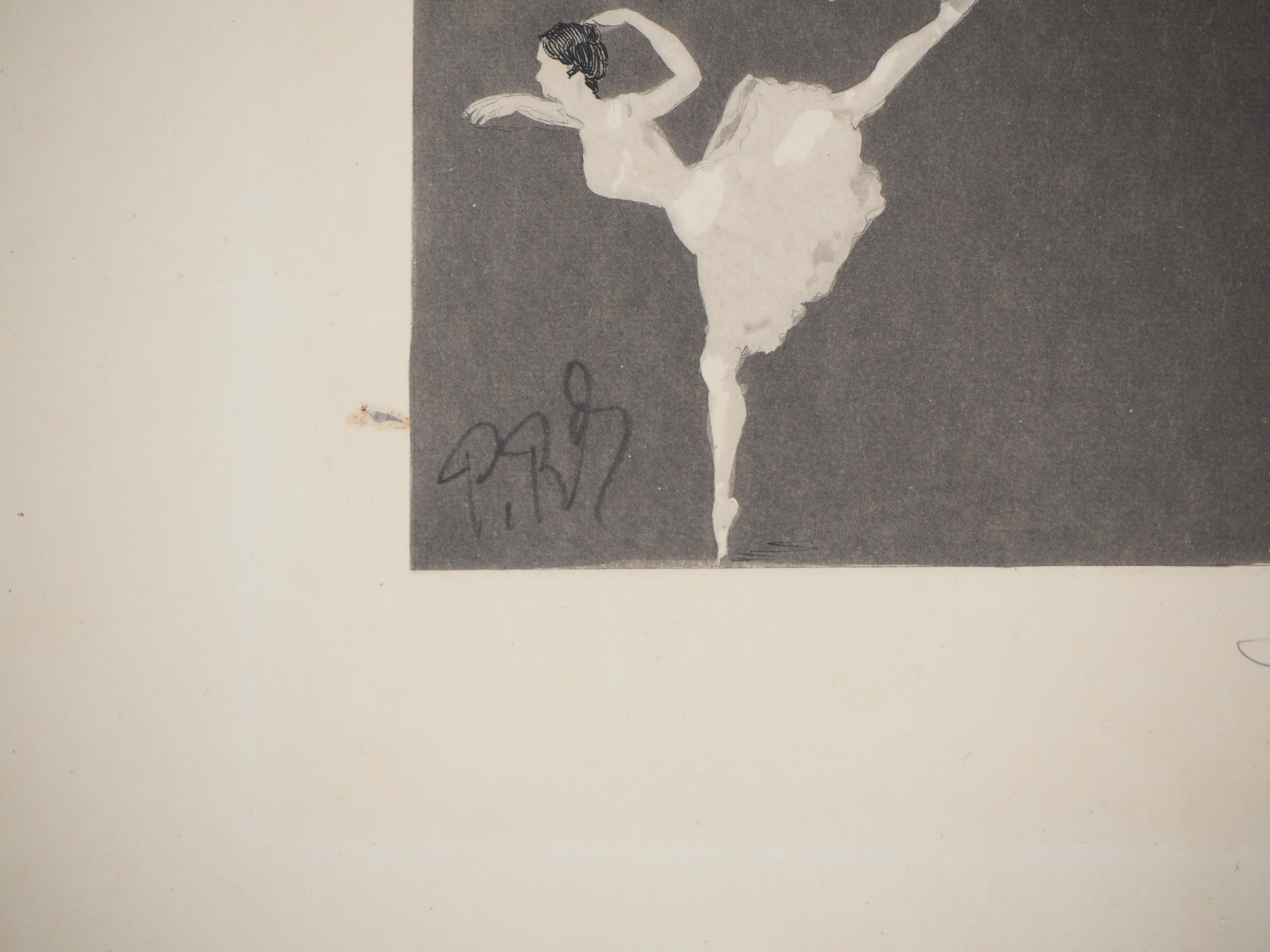 Ballet Positions - Original etching, Signed - Print by Charles Paul Renouard