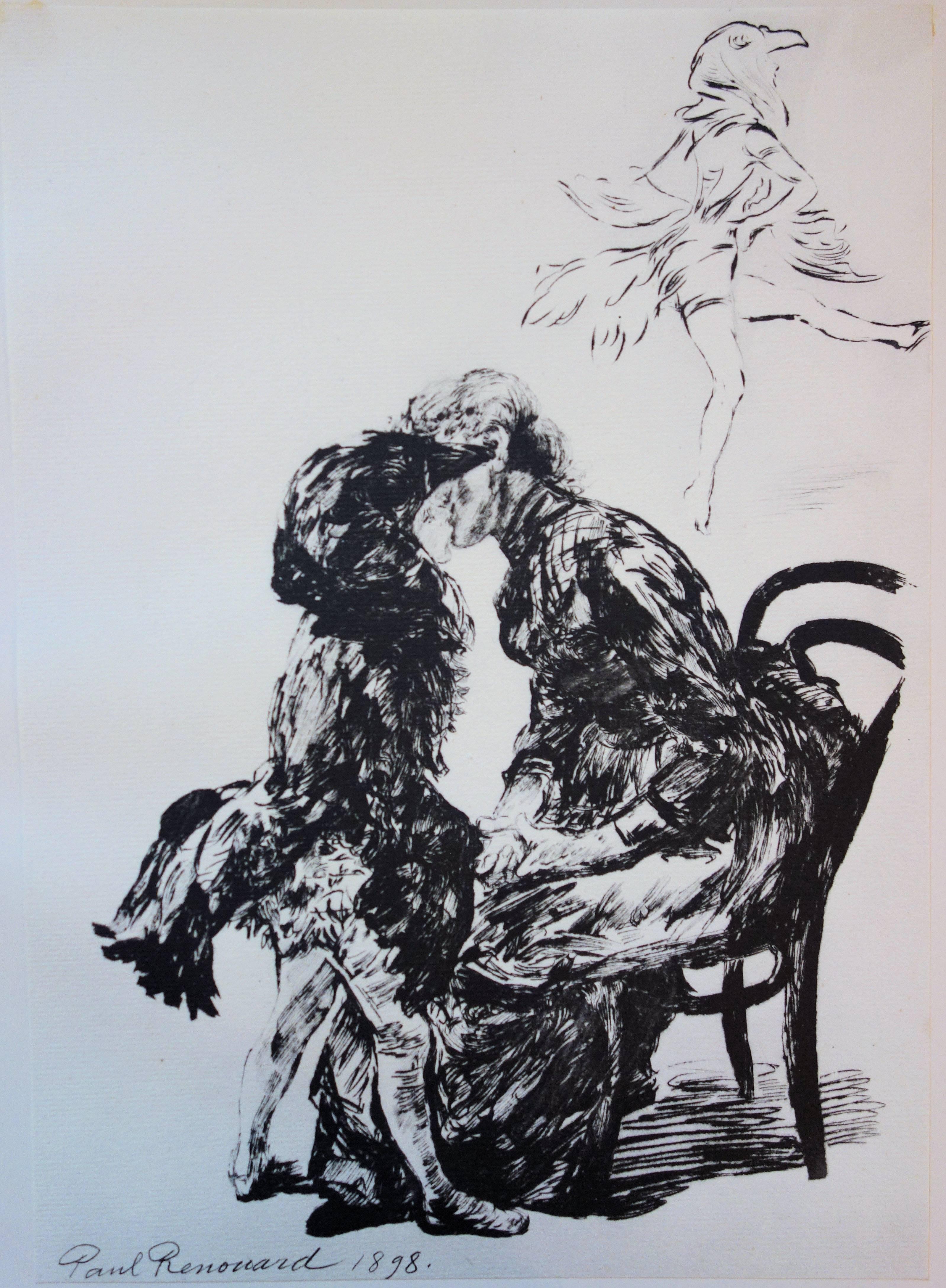 Figurative Print di Charles Paul Renouard - Prima del balletto - Litografia originale - 1897