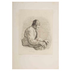 Le Charpentier  - Etching by C.P. Renouard - Late 1900