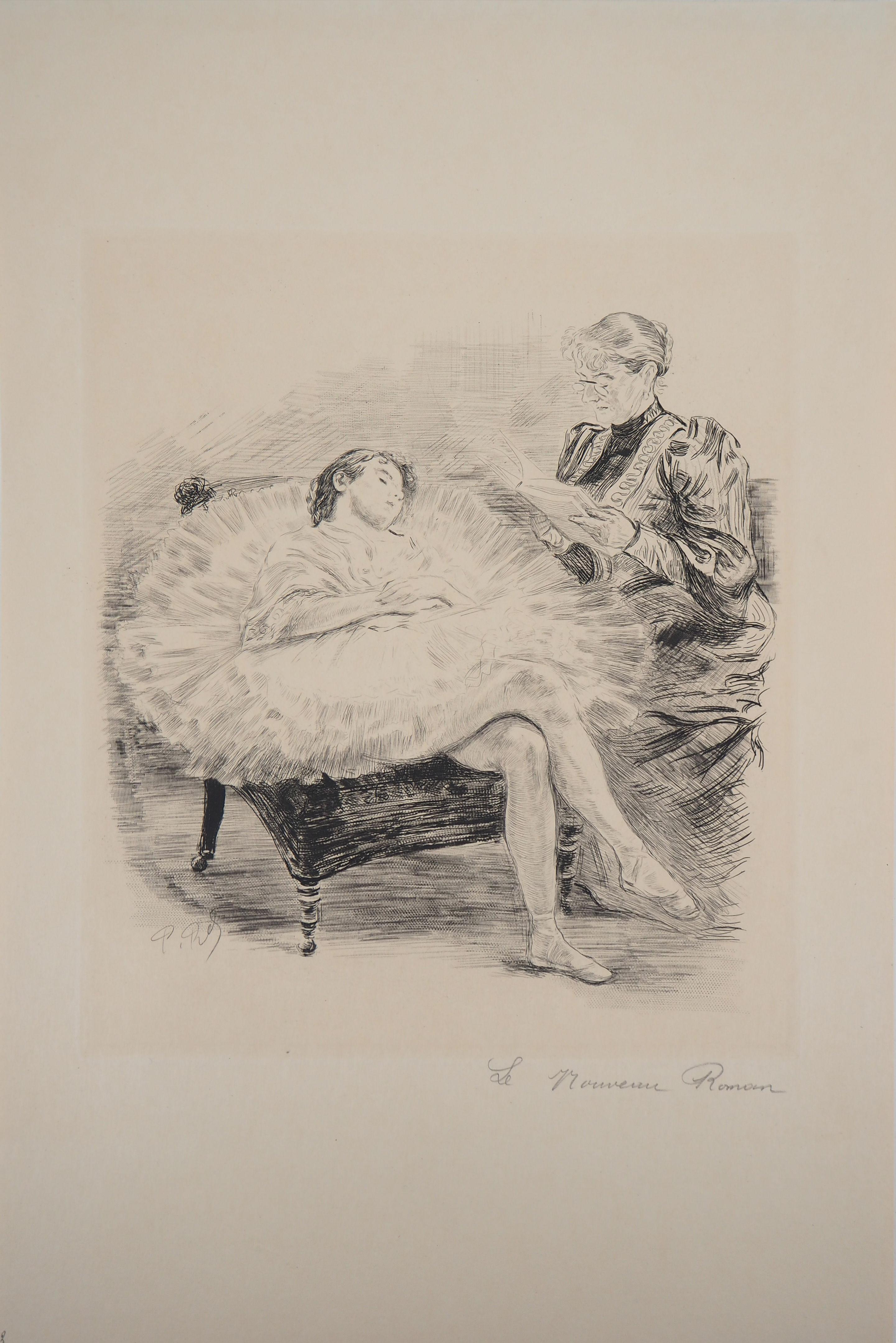 Figurative Print de Charles Paul Renouard - Bailarina dormida - Grabado original, Firmado