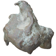 Modern Abstract Figurative Bronze Sculpture Bust of a Nude Young Female