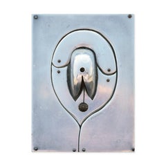 « My Time is Near », sculpture industrielle moderne abstraite en métal d'une femme Genitalia