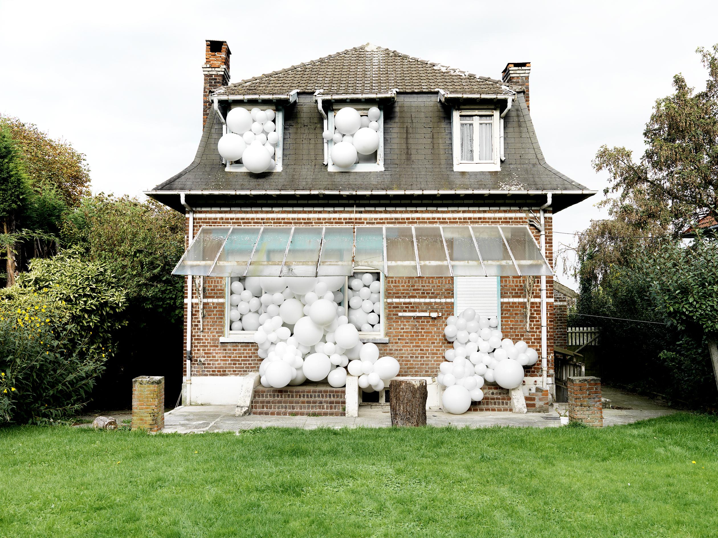 Charles Petillon  Landscape Photograph - Souvenirs de Famille, House, Landscapes, White Balloon,