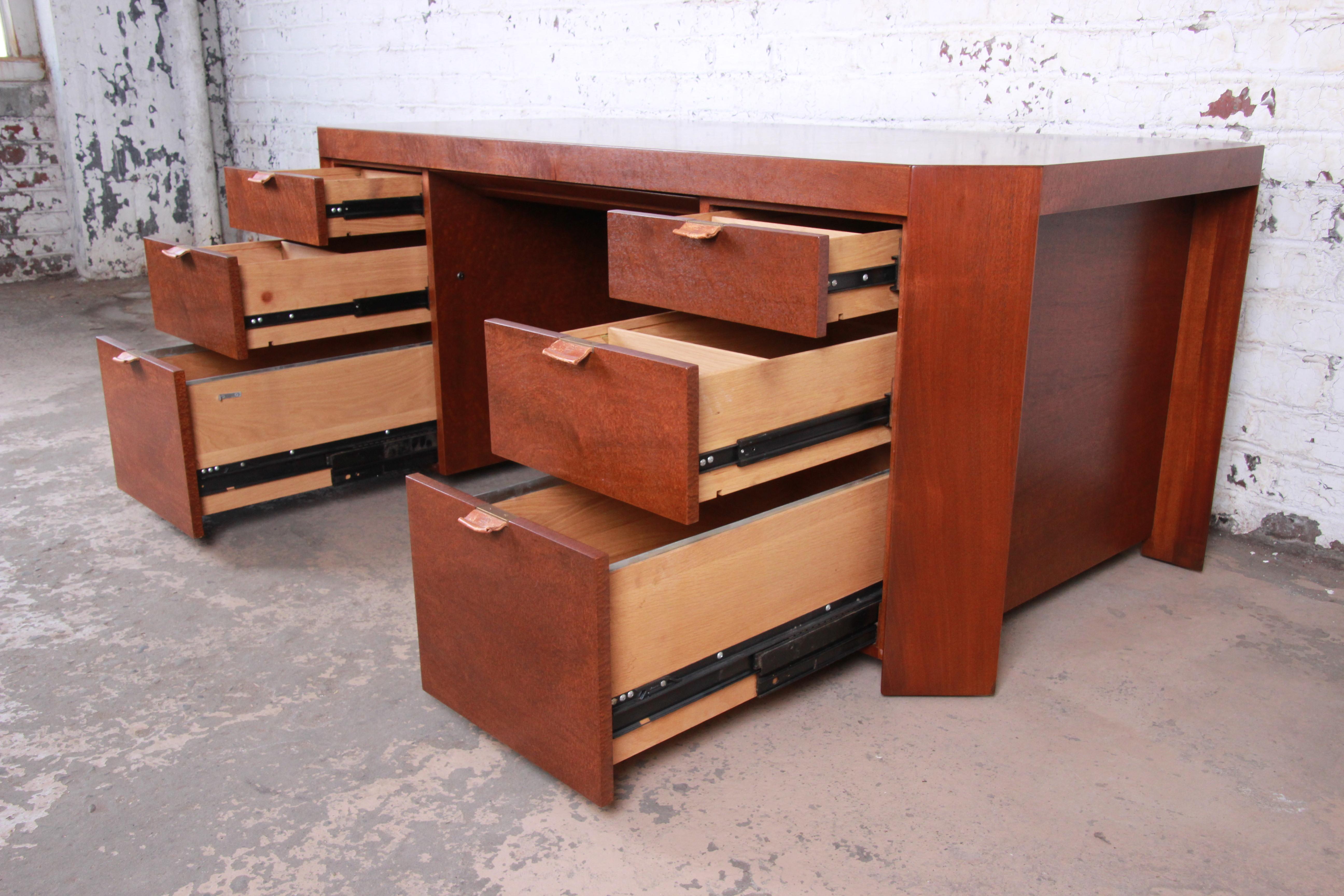 Charles Pfister for Baker Art Deco Primavera Executive Desk, Newly Refinished 6