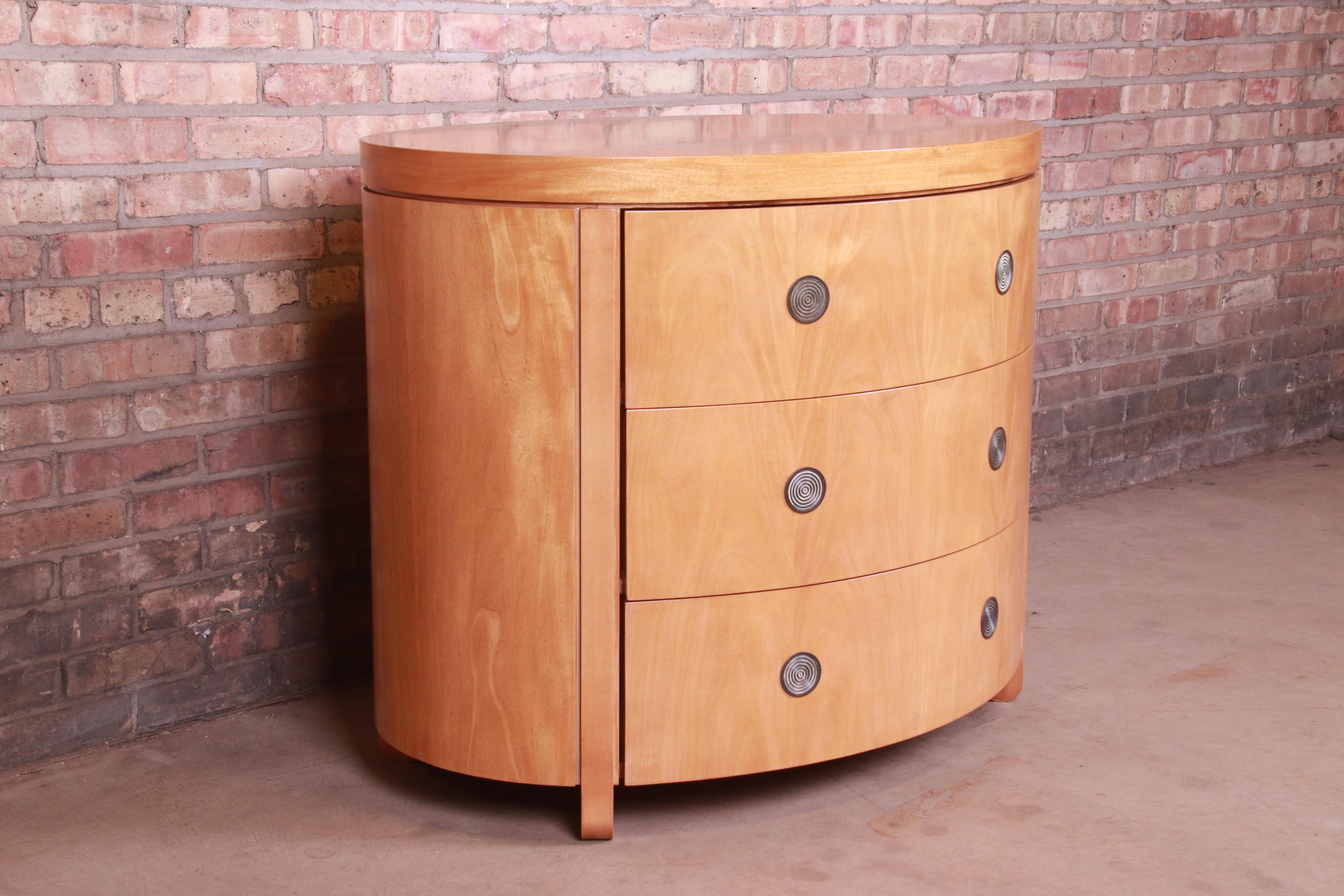 Late 20th Century Charles Pfister for Baker Art Deco Primavera Oval Commode, Newly Refinished