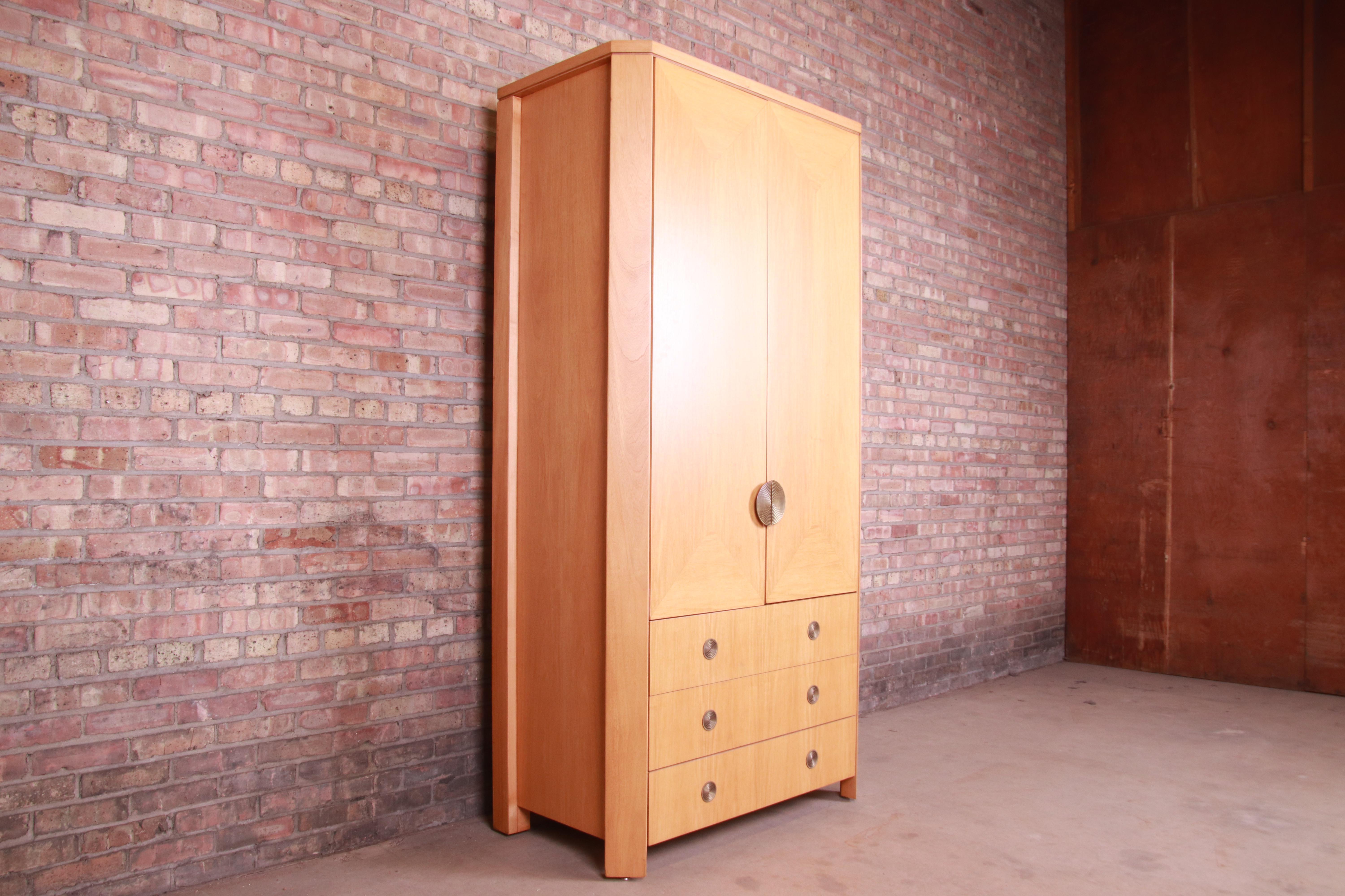 American Charles Pfister for Baker Furniture Modern Art Deco Primavera Wardrobe Dresser For Sale