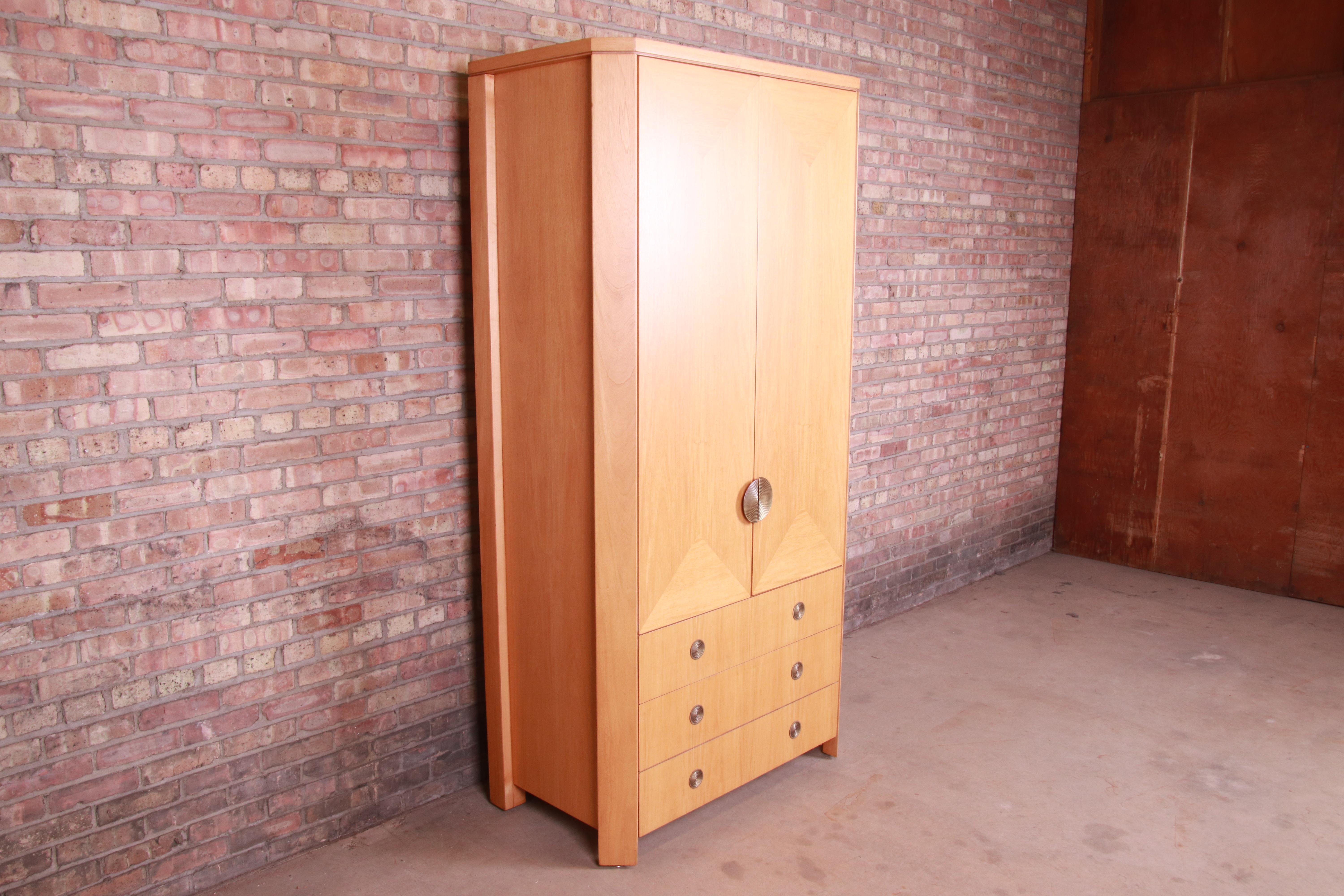 Charles Pfister for Baker Furniture Modern Art Deco Primavera Wardrobe Dresser In Good Condition In South Bend, IN