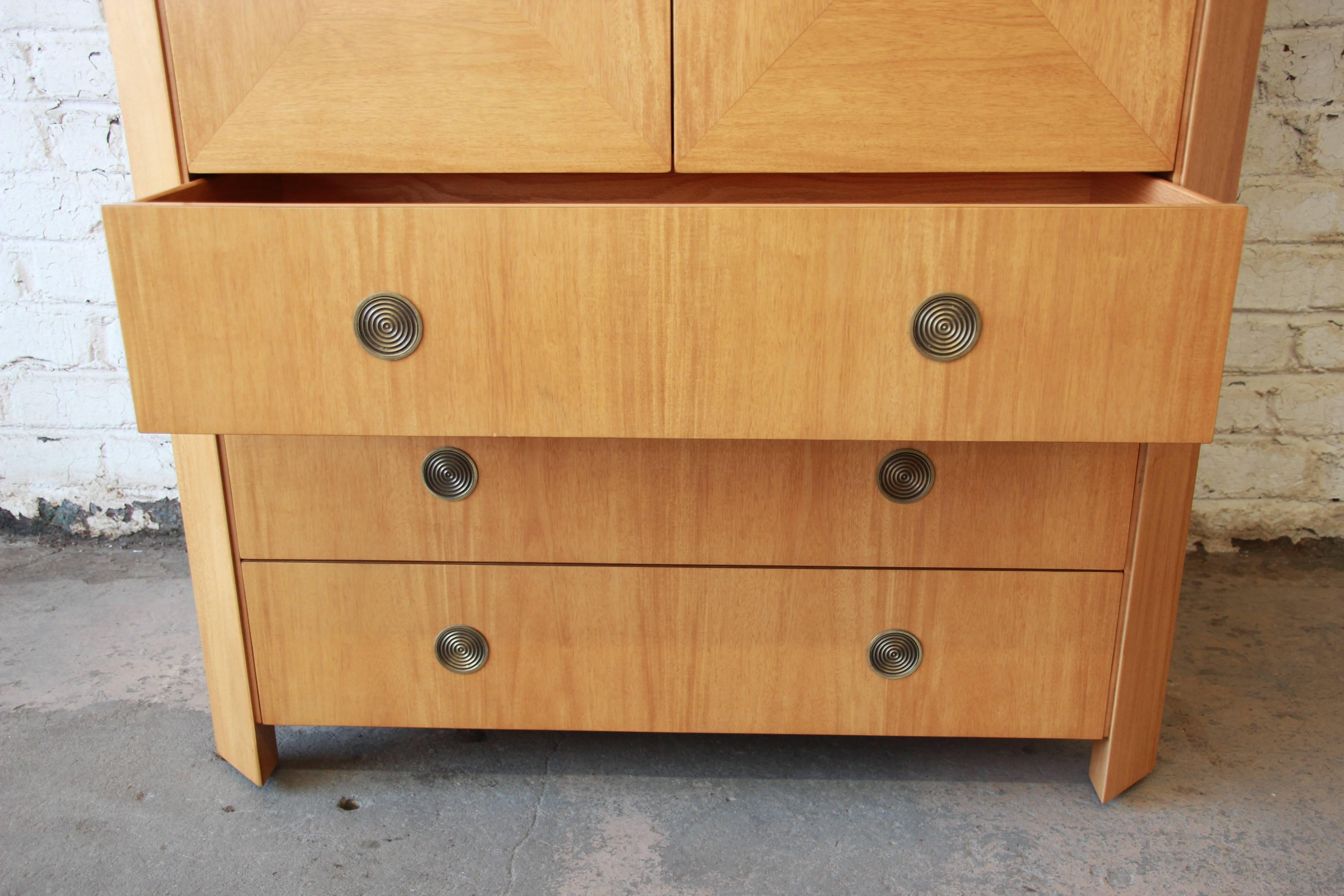 Mahogany Charles Pfister for Baker Furniture Primavera Art Deco Wardrobe Dresser