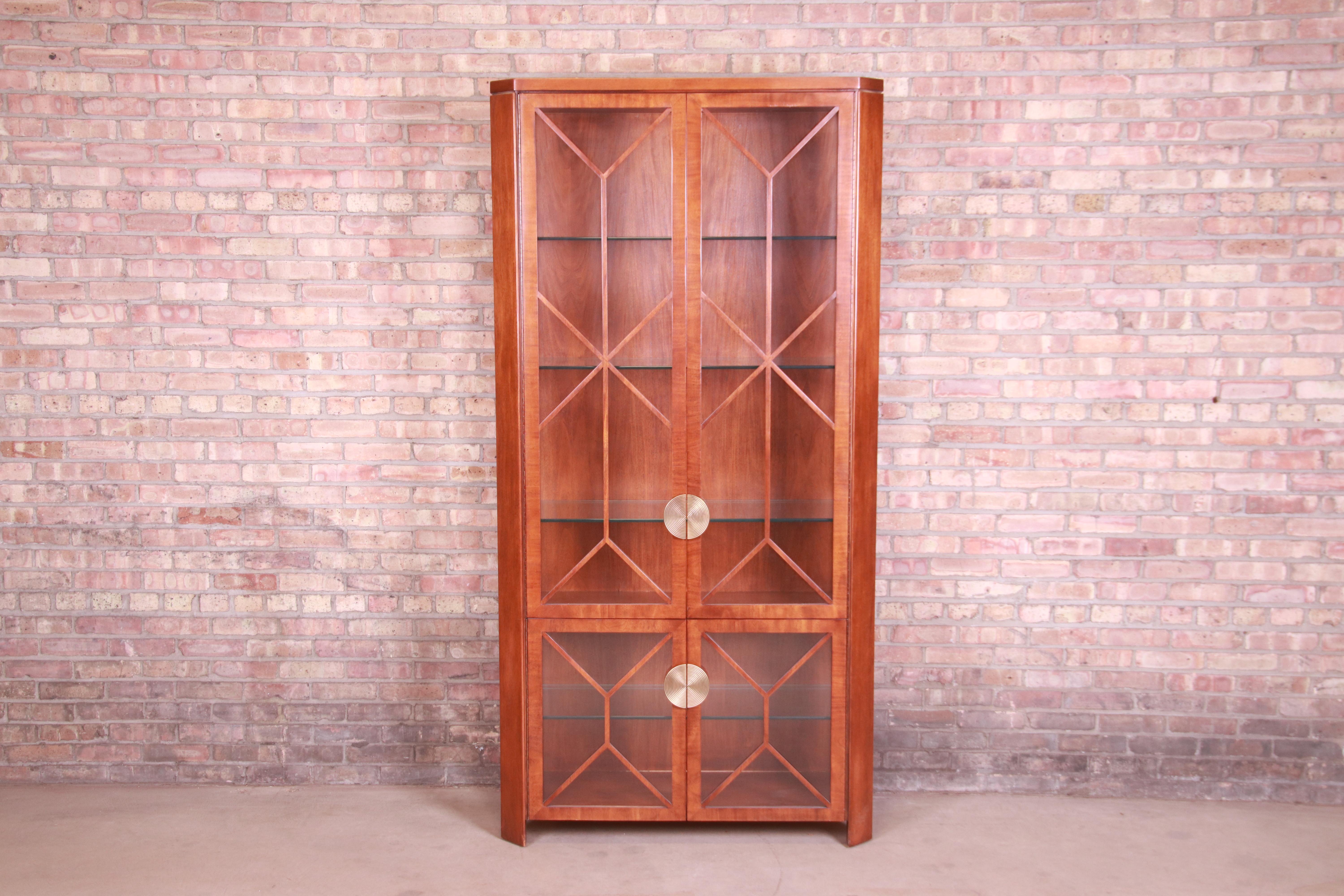 American Charles Pfister for Baker Modern Art Deco Mahogany Display Cabinet or Bookcase