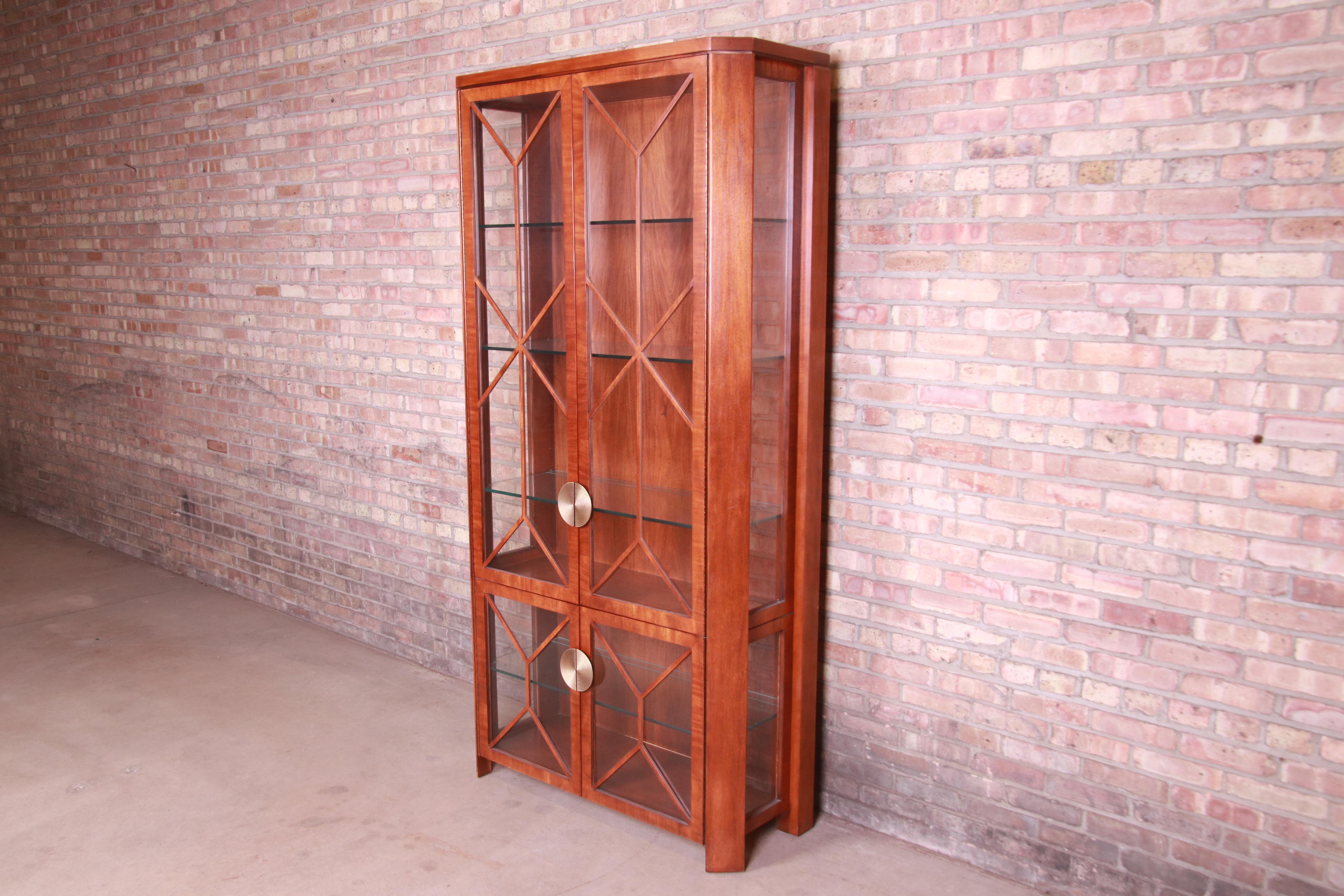 Charles Pfister for Baker Modern Art Deco Mahogany Display Cabinet or Bookcase In Good Condition In South Bend, IN