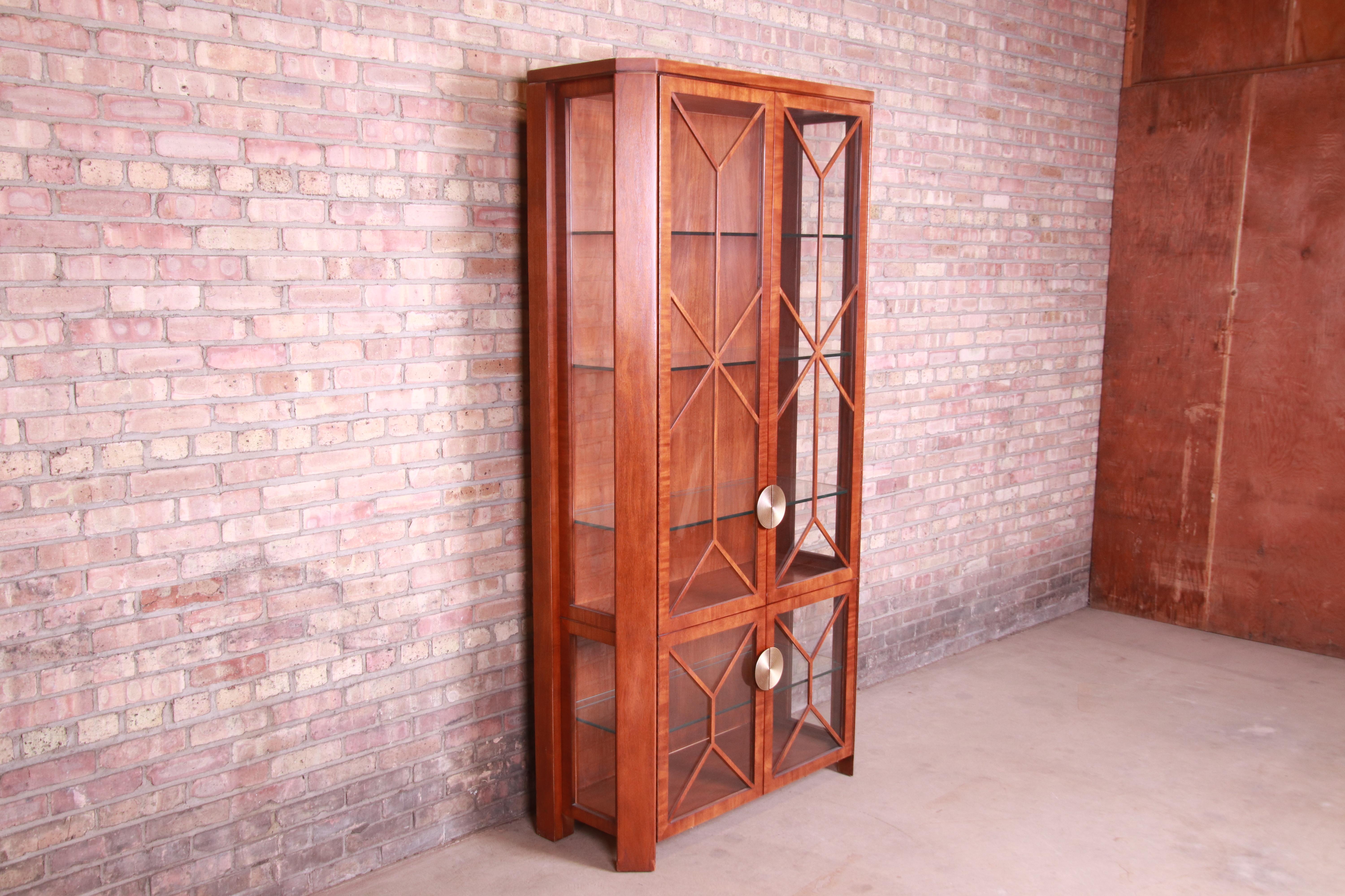 Late 20th Century Charles Pfister for Baker Modern Art Deco Mahogany Display Cabinet or Bookcase