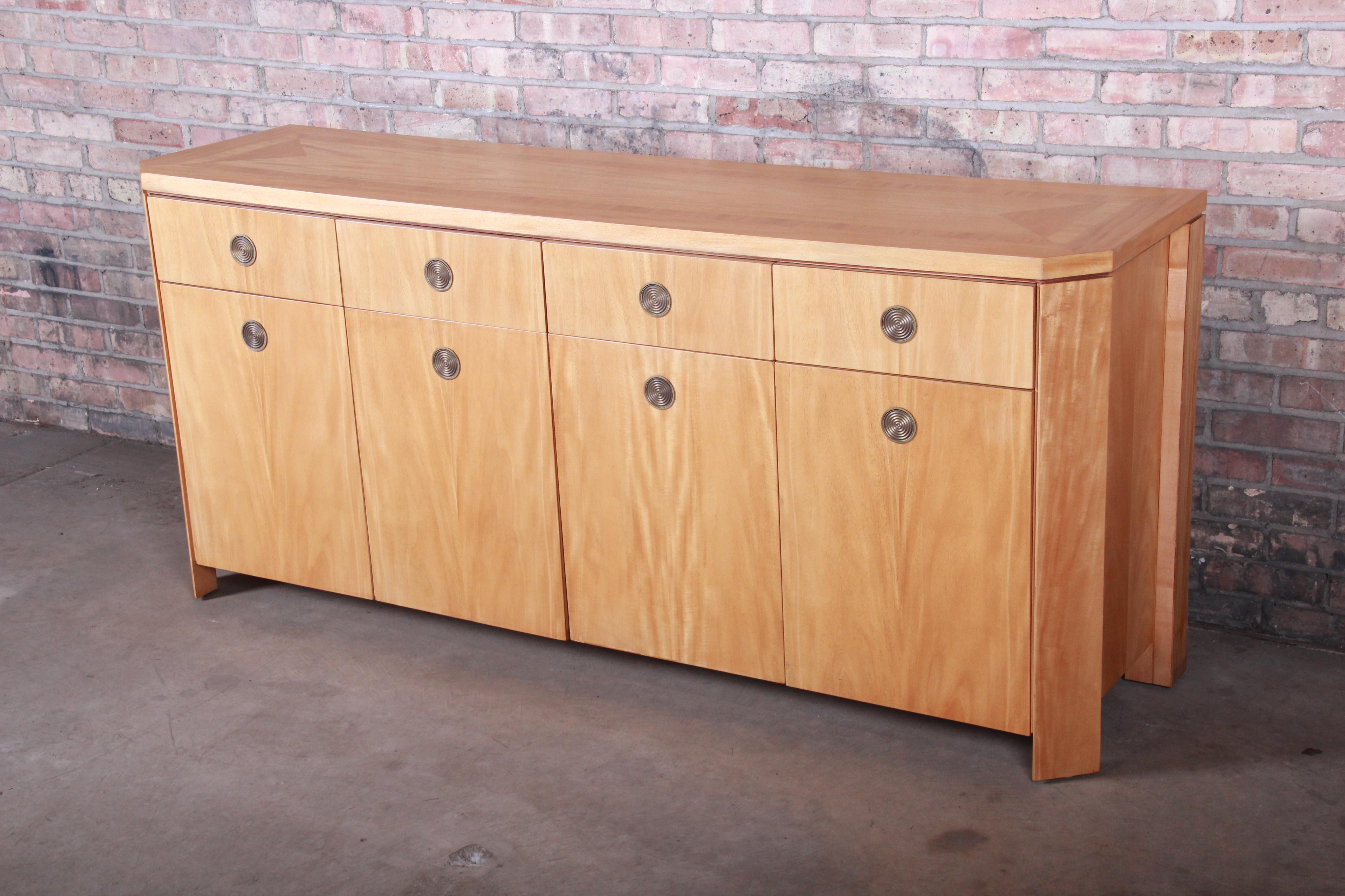 American Charles Pfister for Baker Primavera Art Deco Sideboard Credenza, Newly Restored