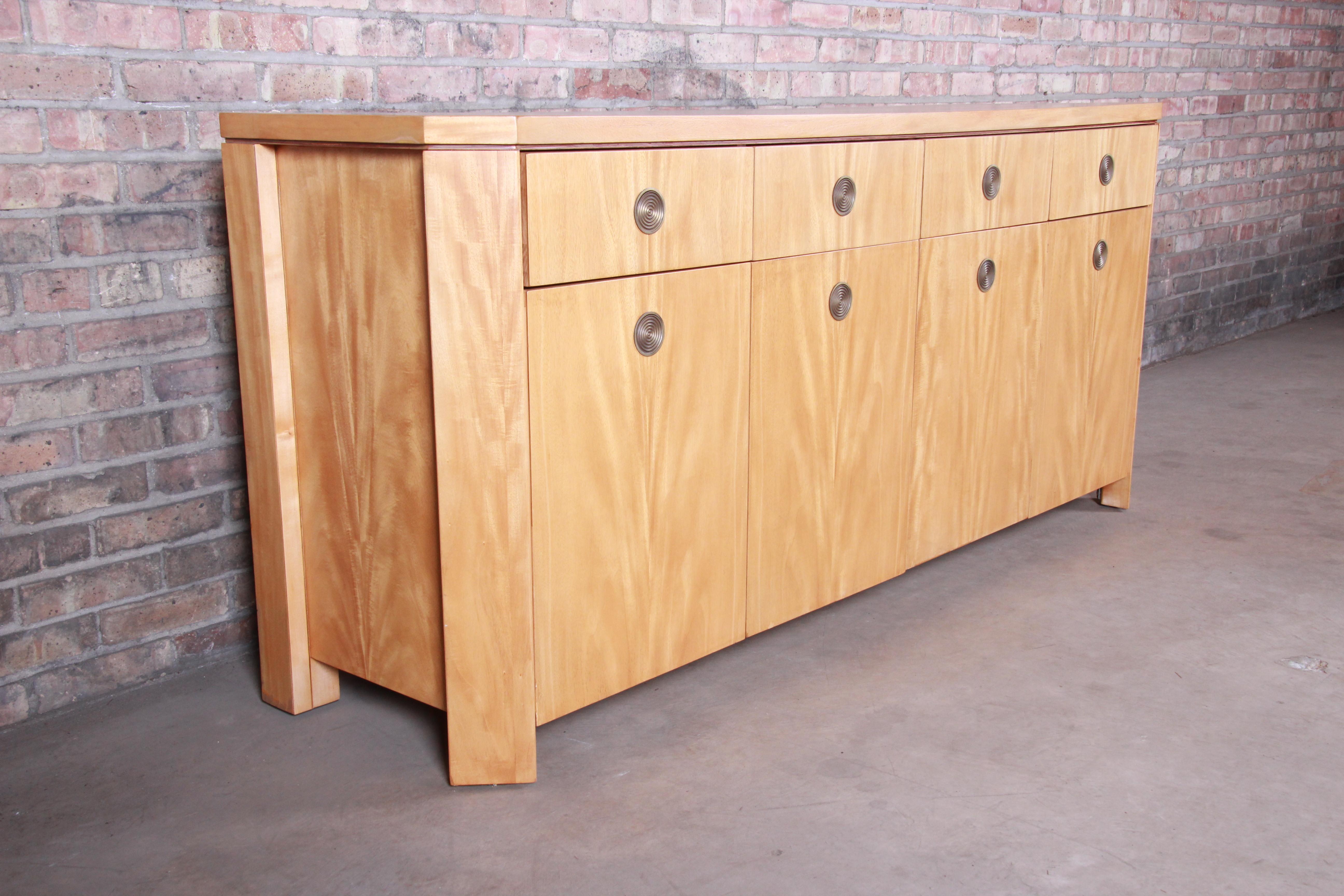 Late 20th Century Charles Pfister for Baker Primavera Art Deco Sideboard Credenza, Newly Restored