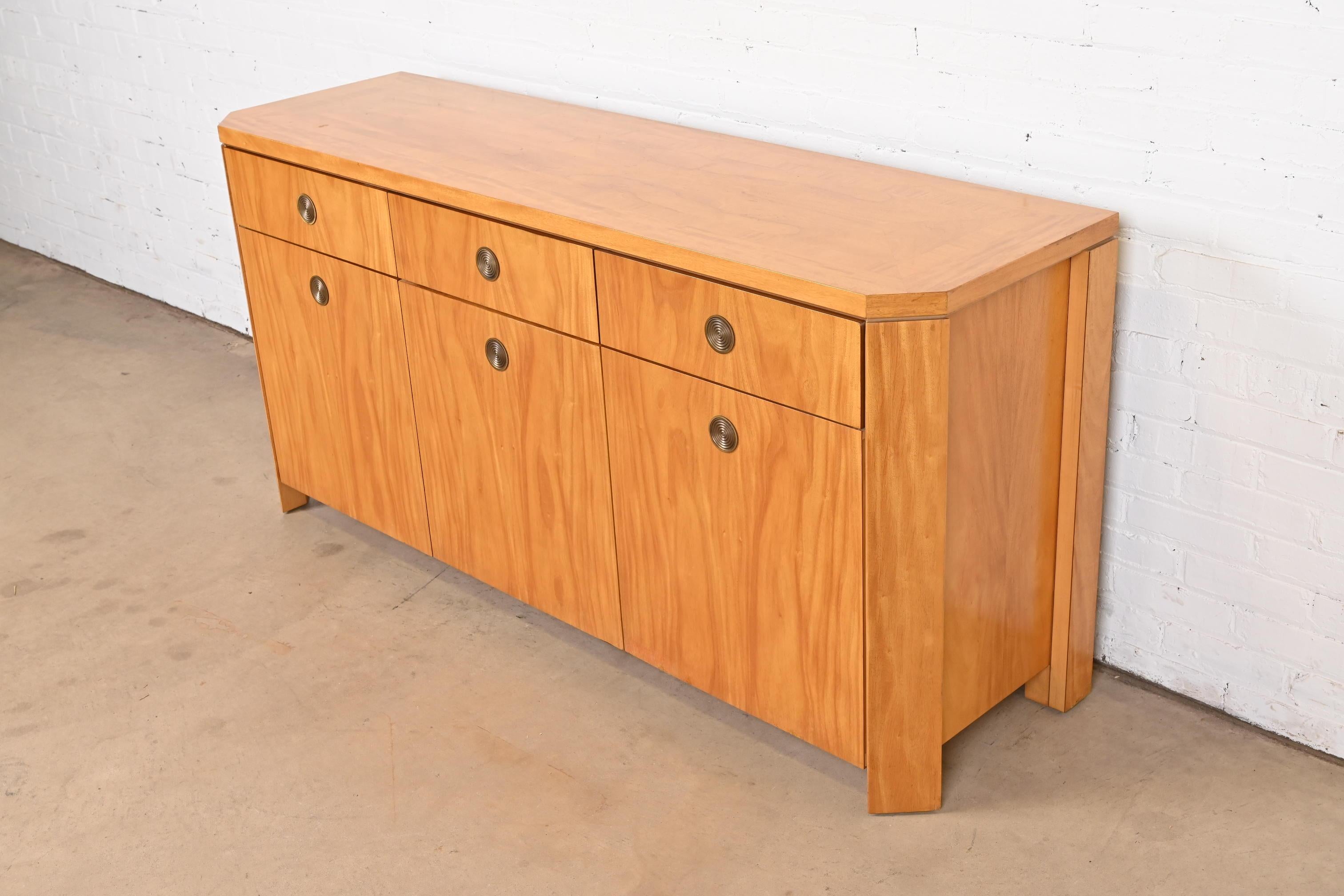 Late 20th Century Charles Pfister for Baker Primavera Art Deco Sideboard Credenza or Bar Cabinet For Sale