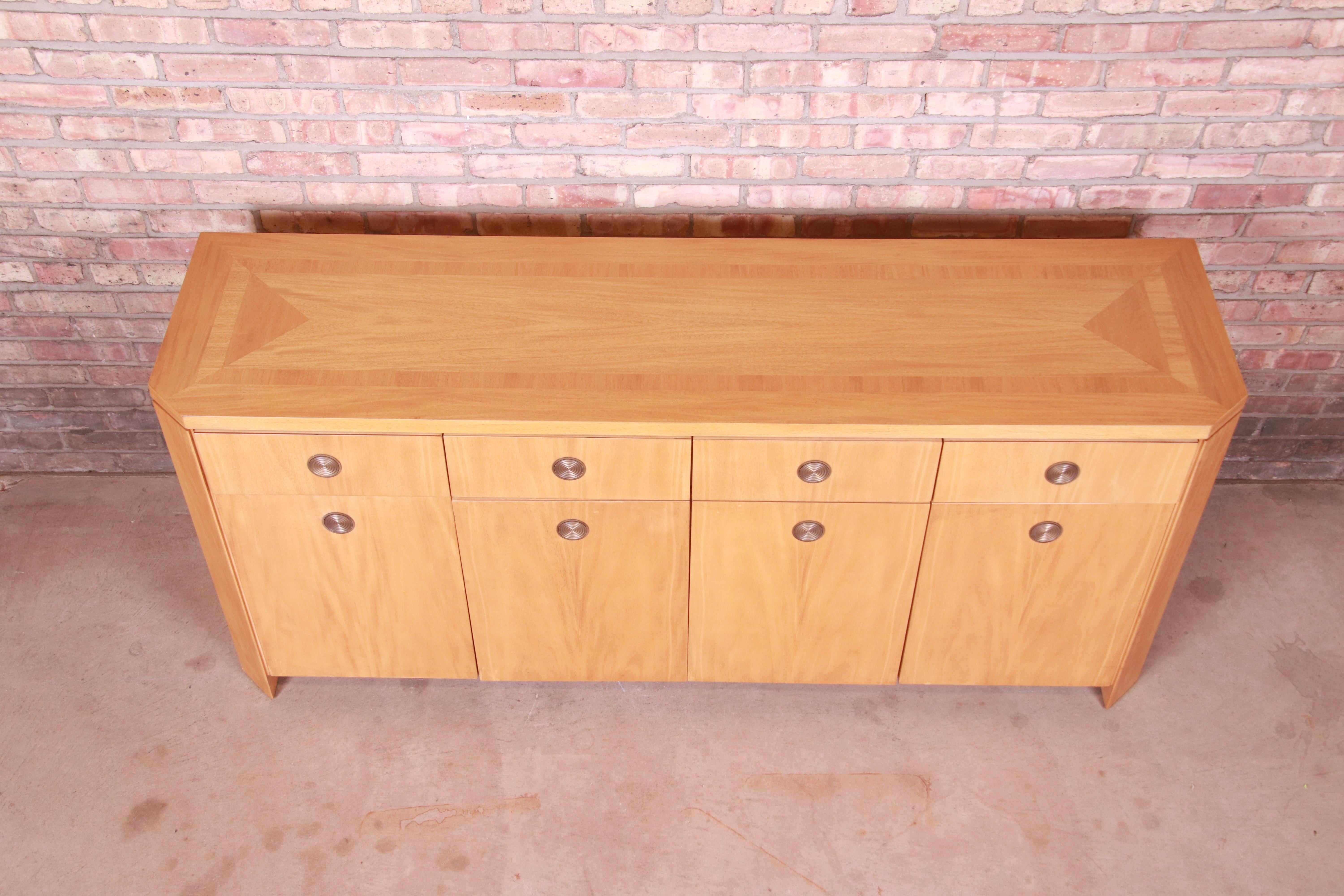 Charles Pfister for Baker Primavera Art Deco Sideboard Credenza or Bar Cabinet In Good Condition For Sale In South Bend, IN