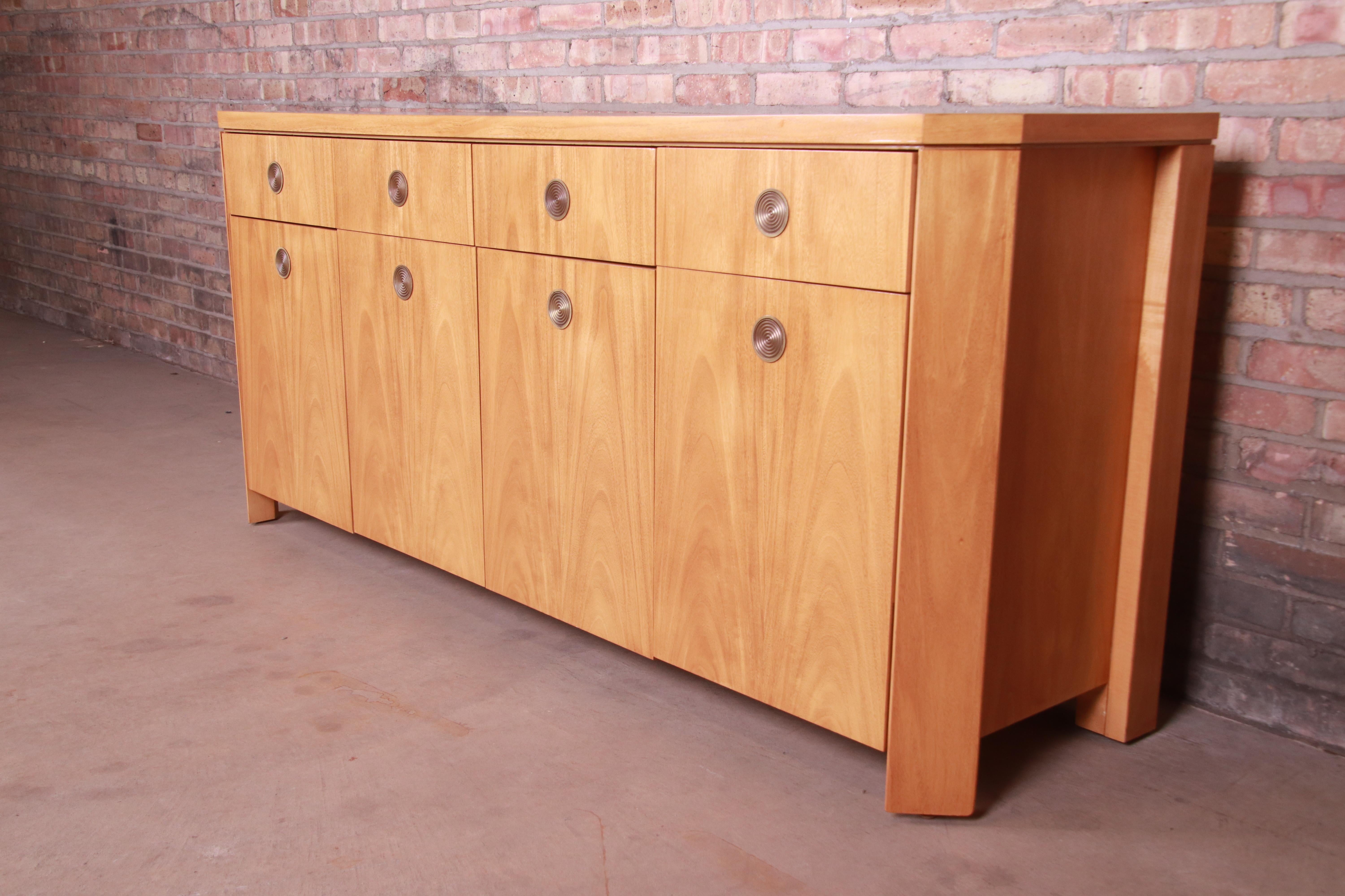 Charles Pfister for Baker Primavera Art Deco Sideboard, Newly Refinished In Good Condition In South Bend, IN