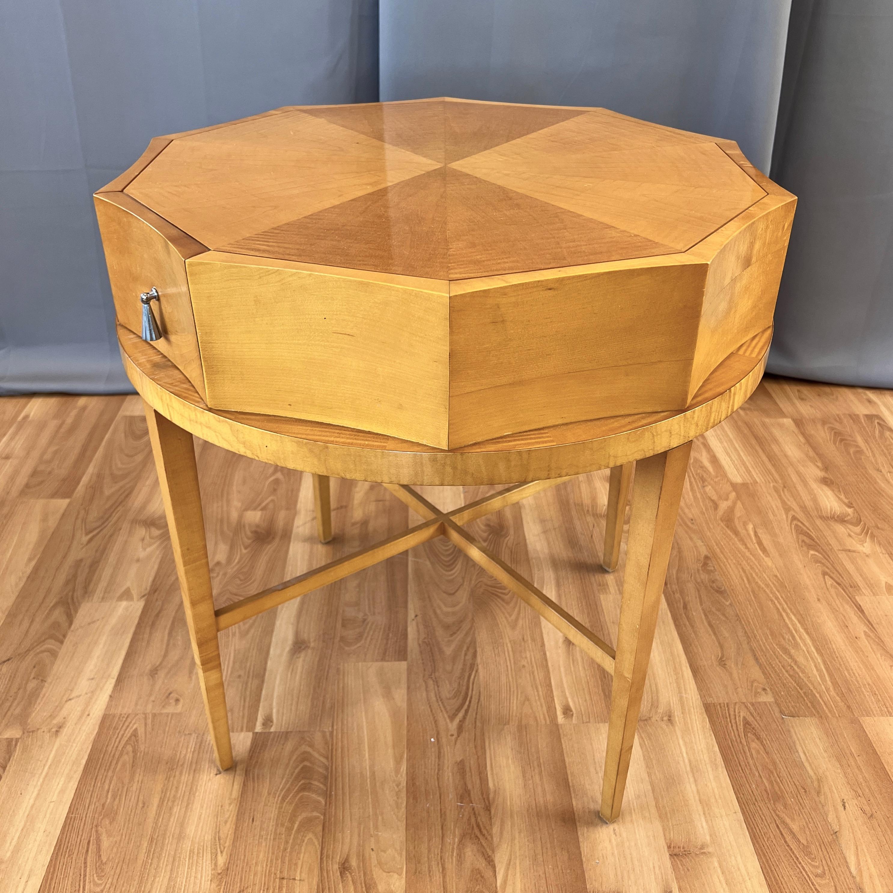 American Michael Vanderbyl for Baker Archetype Decagonal Lamp Table with Drawer, 1990