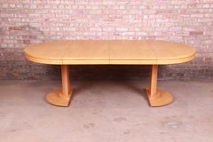 Charles Pfister for Baker Primavera Pedestal Extension Dining Table, Refinished