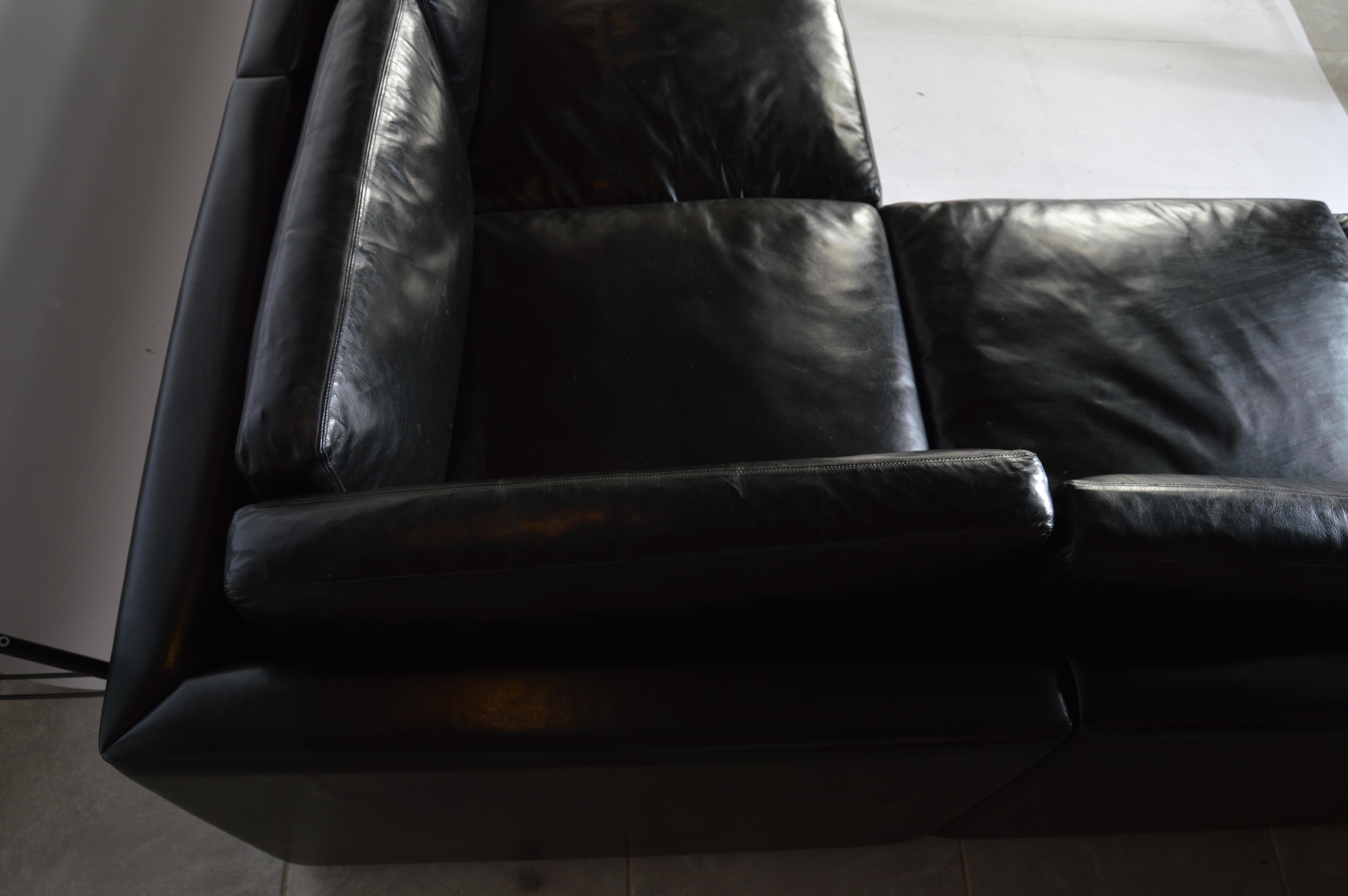 Late 20th Century Charles Pfister for Knoll Leather Sectional Sofa, circa 1970