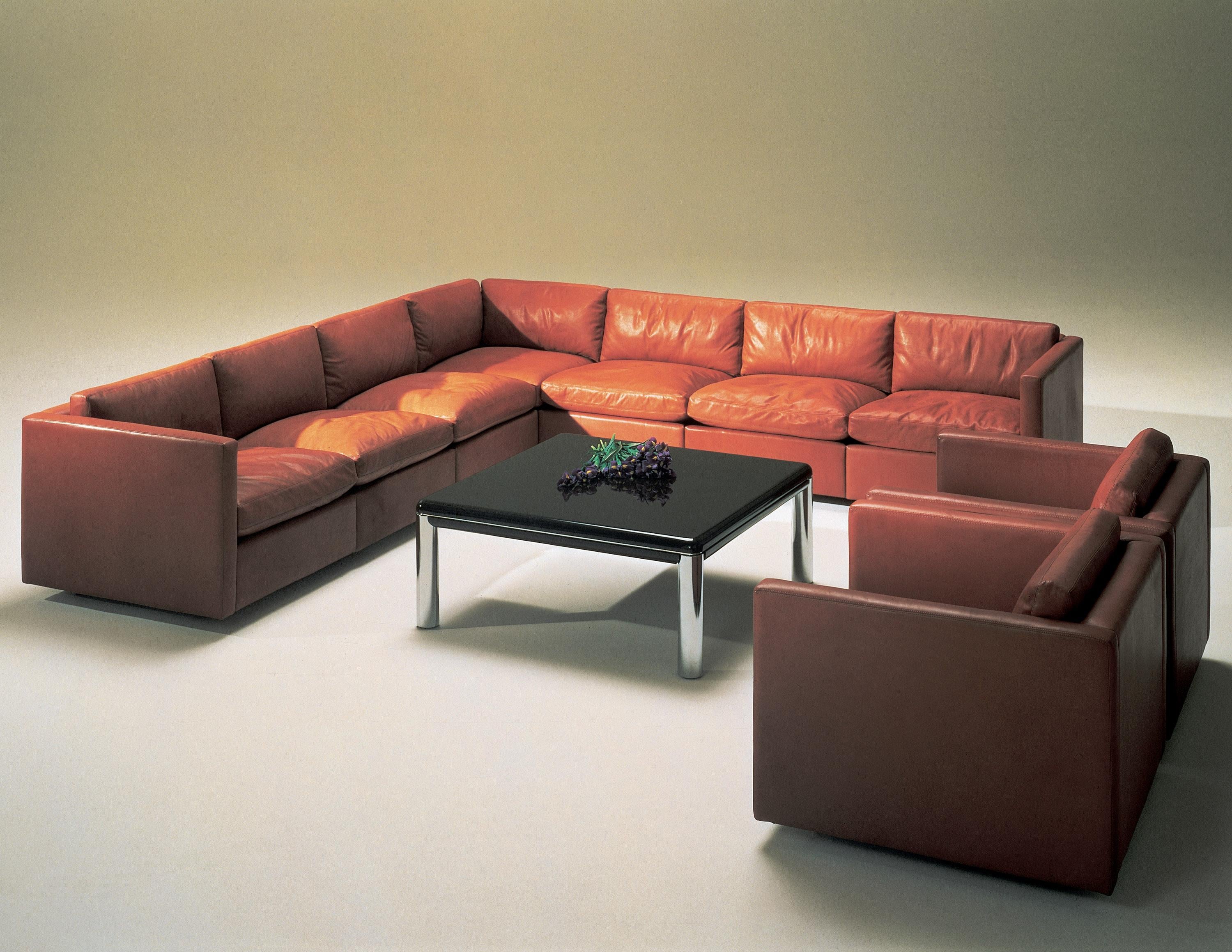 Charles Pfister for Knoll Leather Sectional Sofa In Good Condition In Las Vegas, NV