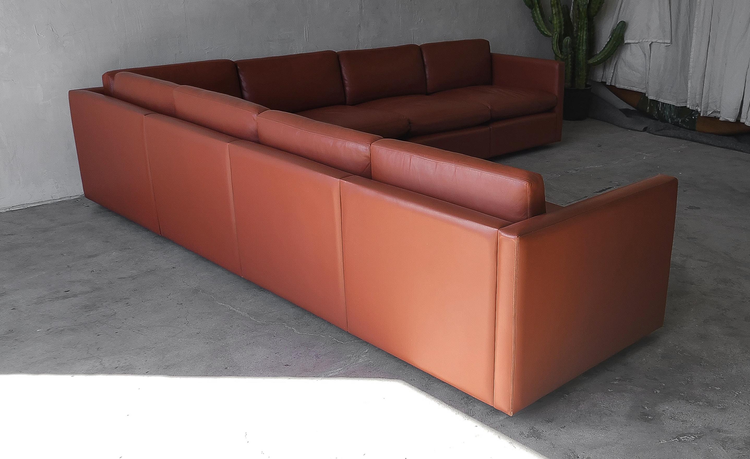 Charles Pfister for Knoll Leather Sectional Sofa 1