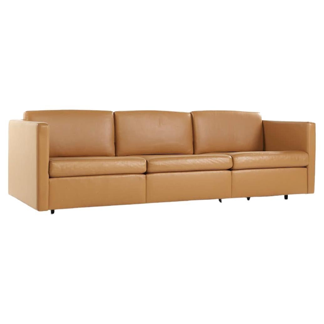 Charles Pfister for Knoll Mid Century Leather Sofa For Sale