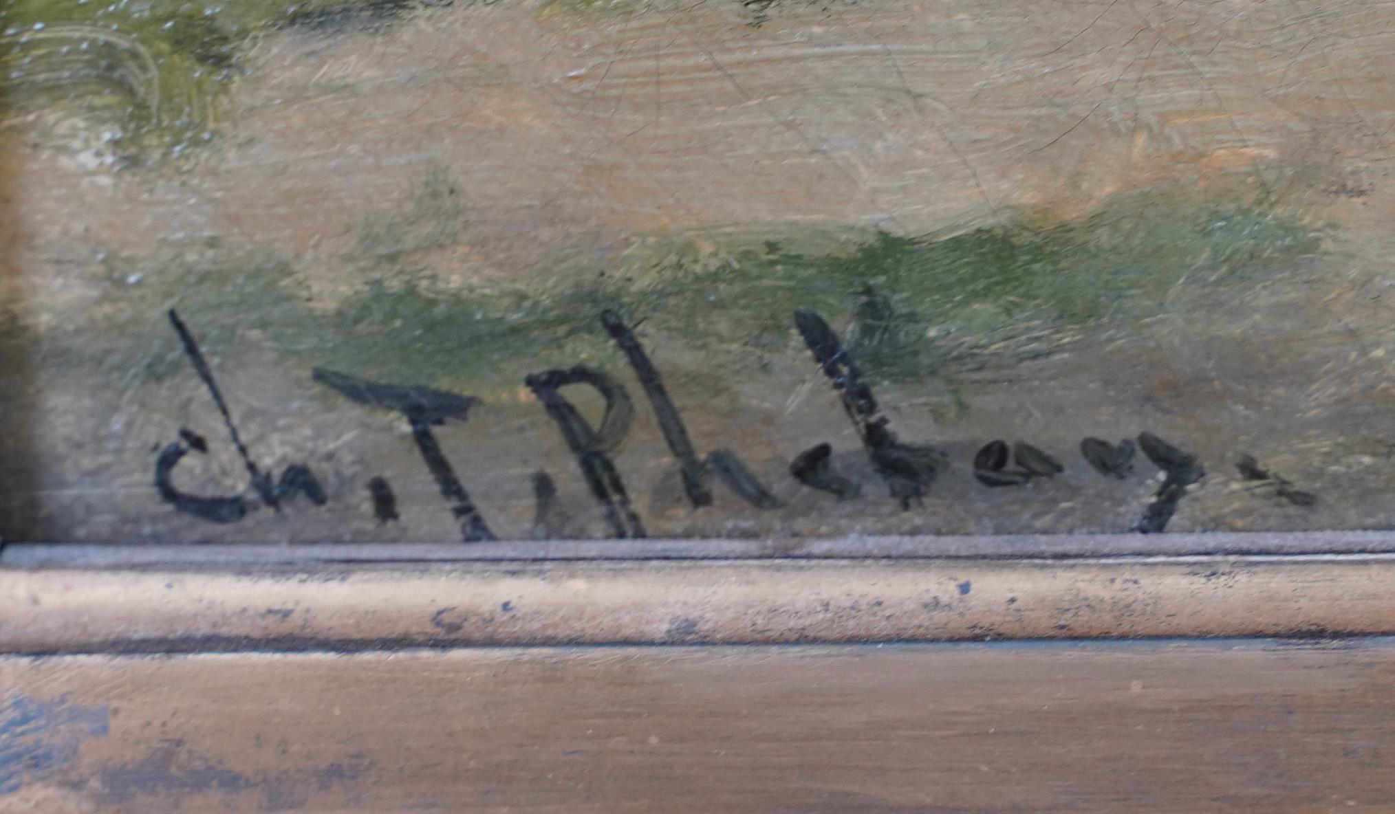 Antique Signé Impressioniste Pastoral Moutons Paissant Paysage Peinture à l'Huile 1