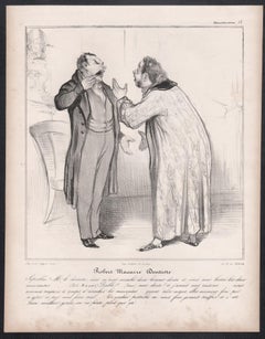 Robert Macaire Dentiste, French dentistry dentist caricature lithograph