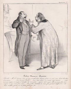 Robert Macaire Dentiste, dentista francés litografía caricatura de dentista
